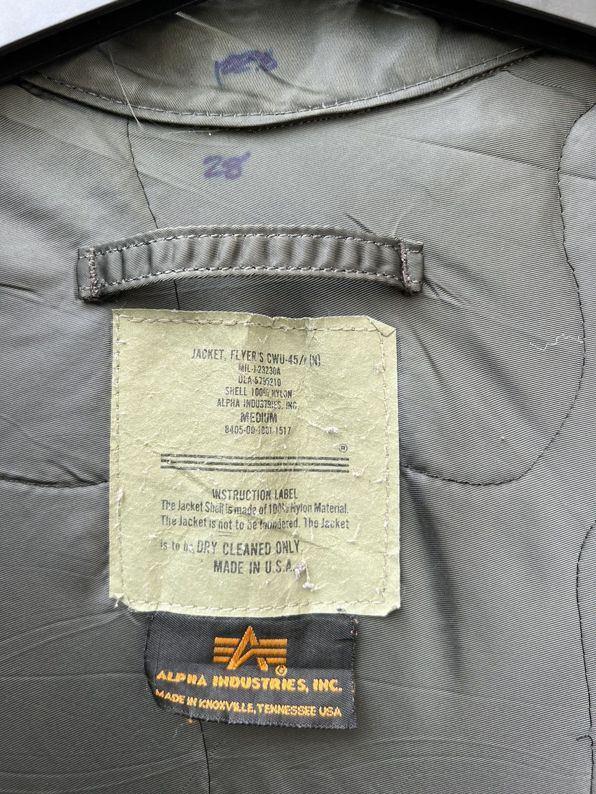 Alpha Industries × Vintage VTG 90s Alpha Industries Rips Paints Trashed CWU-45/P Jacket Size US M / EU 48-50 / 2 - 23 Thumbnail