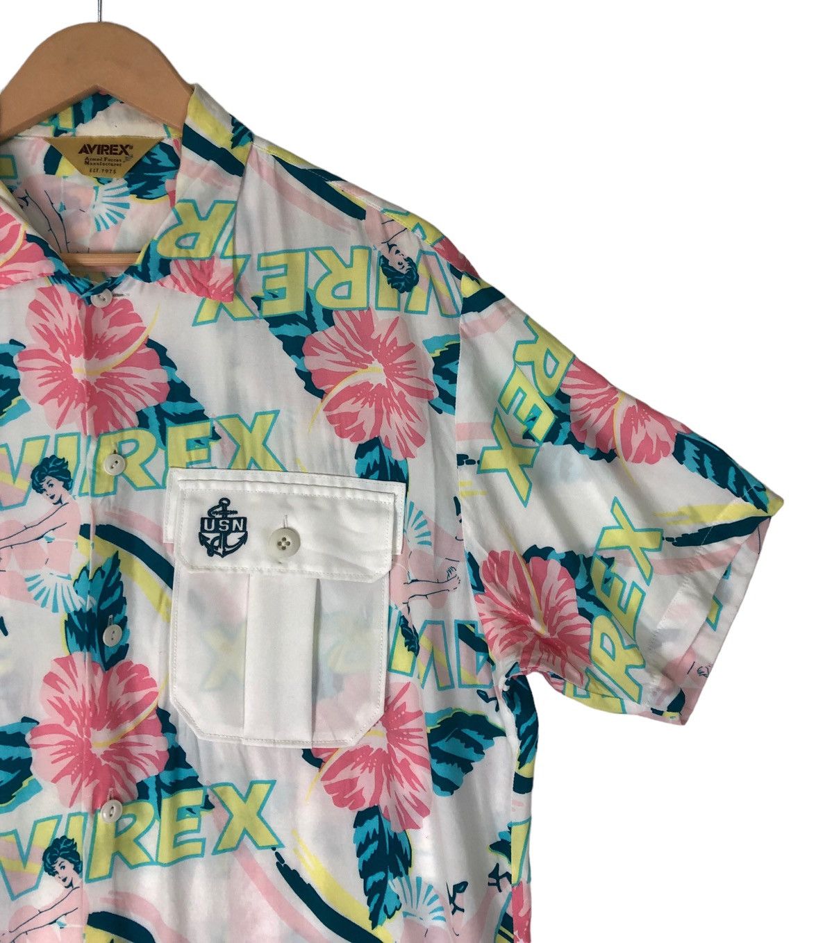Avirex Avirex USN Marines Hawaii Single Pocket Shirt Rayon 100 % Size US M / EU 48-50 / 2 - 6 Thumbnail