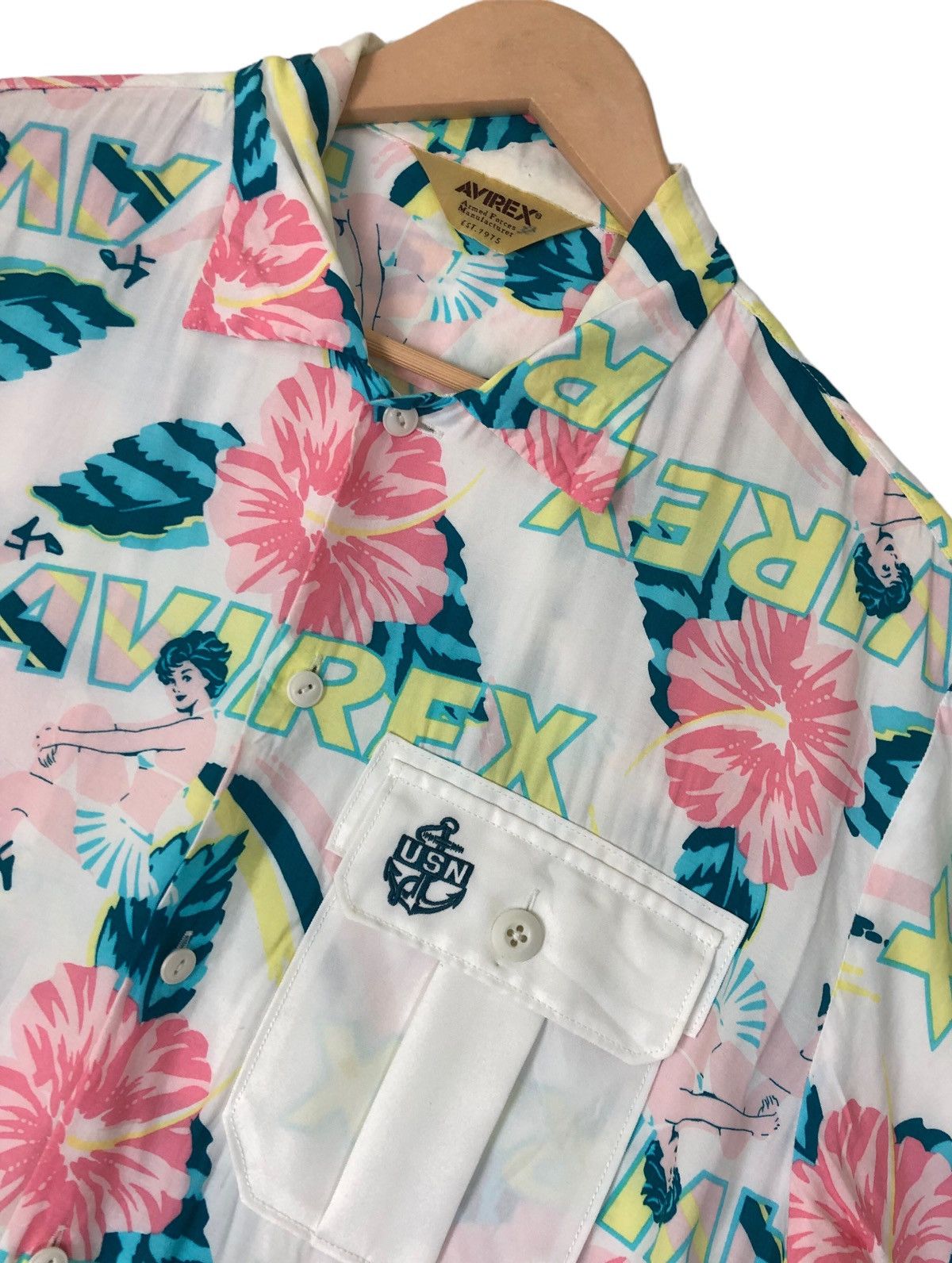 Avirex Avirex USN Marines Hawaii Single Pocket Shirt Rayon 100 % Size US M / EU 48-50 / 2 - 8 Thumbnail