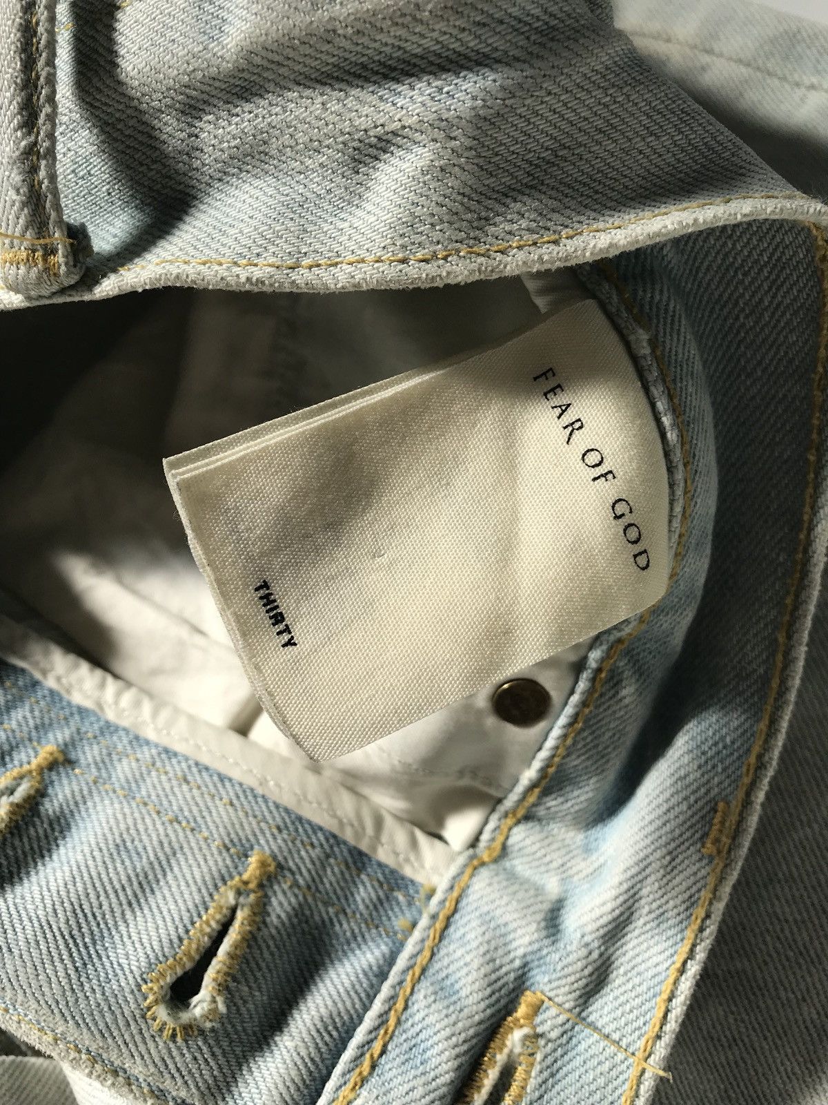 Fear of God Fear of God Light Blue Selvedge Denium Size US 30 / EU 46 - 6 Thumbnail