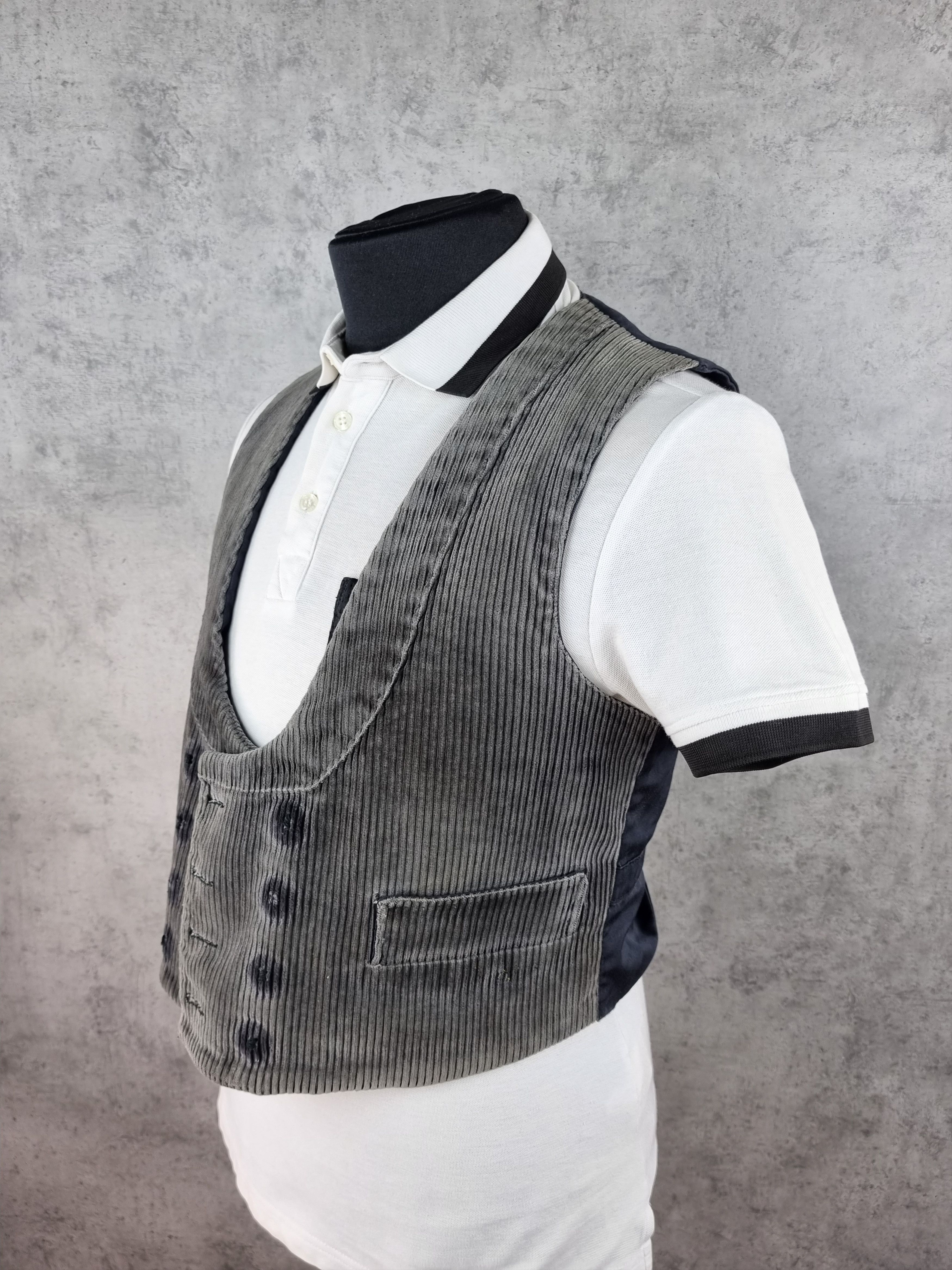 Le Laboureur × Vetra × Vintage 60s Unique Fade Vintage Corduroy Classic Worker Vest Size US M / EU 48-50 / 2 - 4 Thumbnail