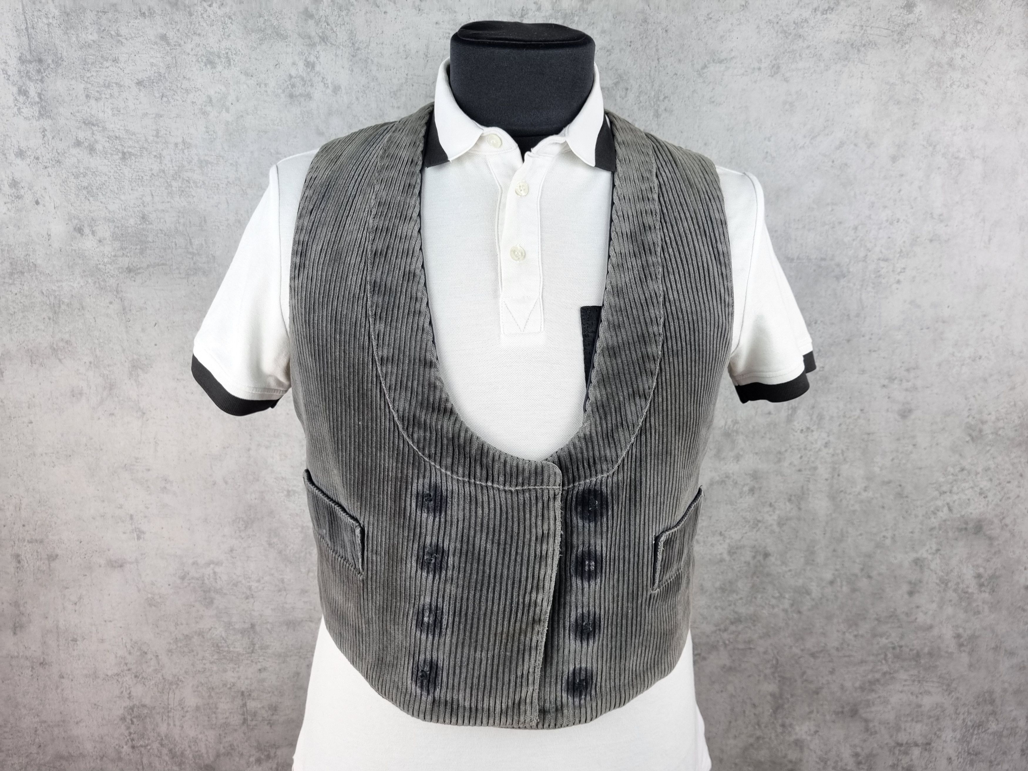 Le Laboureur × Vetra × Vintage 60s Unique Fade Vintage Corduroy Classic Worker Vest Size US M / EU 48-50 / 2 - 11 Thumbnail