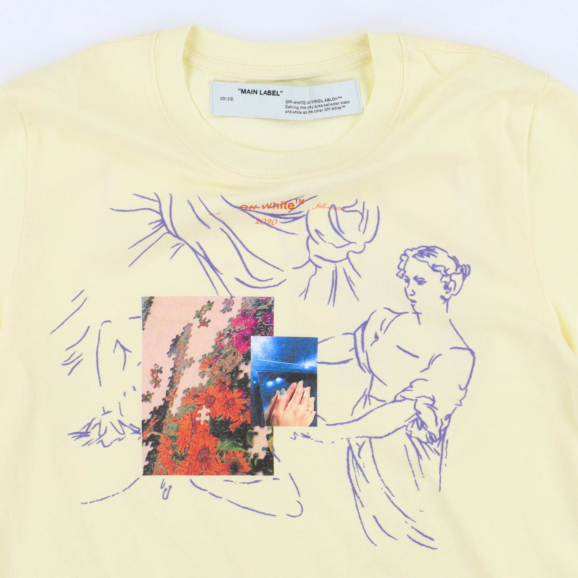 Off-White Yellow Illustrated Print Woman T-Shirt Size US XS / EU 42 / 0 - 5 Thumbnail