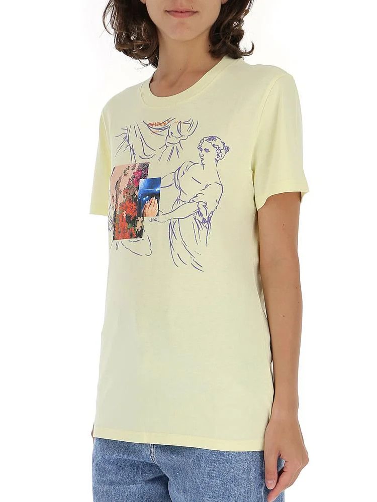 Off-White Yellow Illustrated Print Woman T-Shirt Size US XS / EU 42 / 0 - 3 Thumbnail