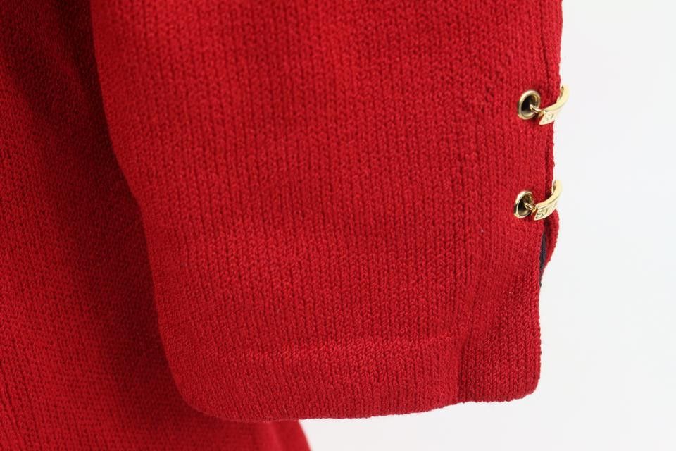 St. John Collection Size 14 Marie Grey Red Cardigan s331st36