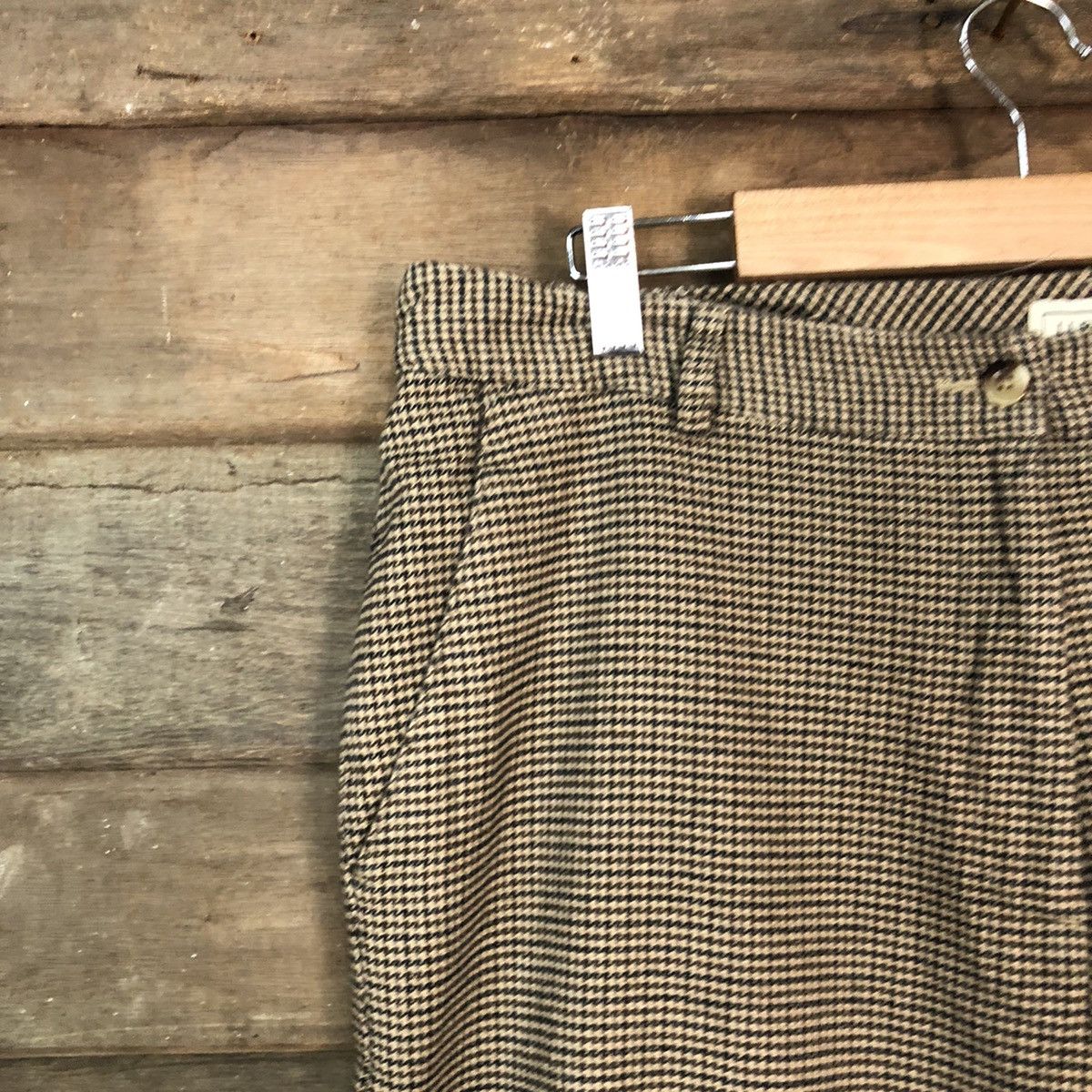 L.L. Bean × Vintage L.L Bean Brown checkered Casual Pants #5881 Size US 33 - 4 Thumbnail