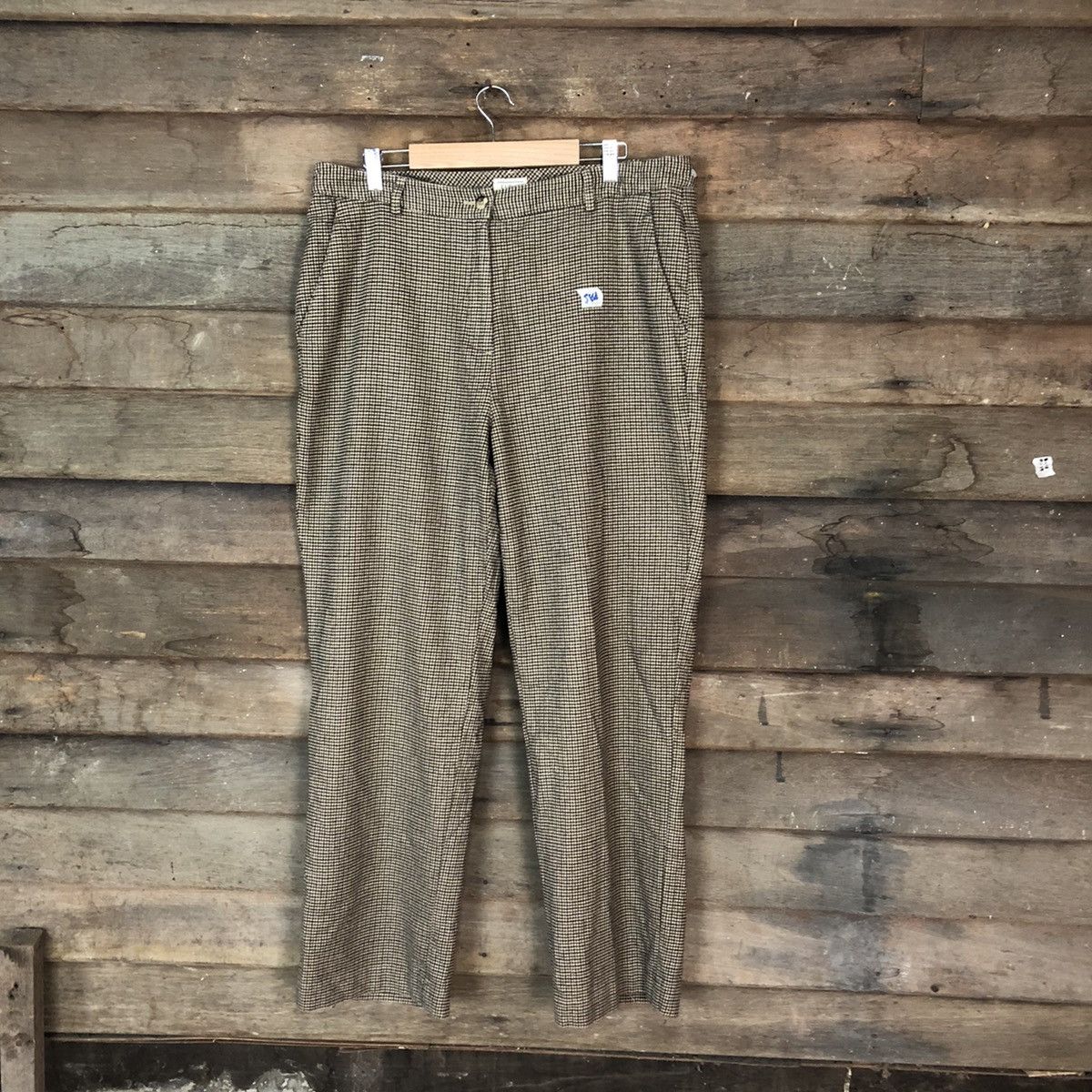 L.L. Bean × Vintage L.L Bean Brown checkered Casual Pants #5881 Size US 33 - 1 Thumbnail