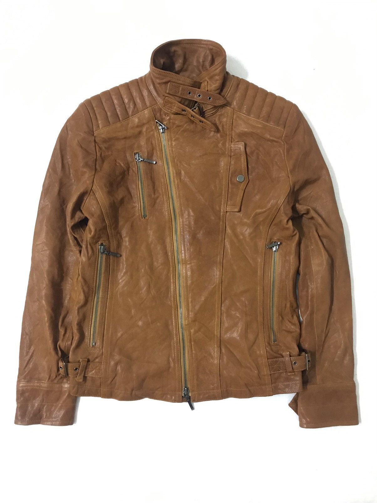A.S.M ATELIER SAB MEN Goat Leather Riding Jacket Sz 48