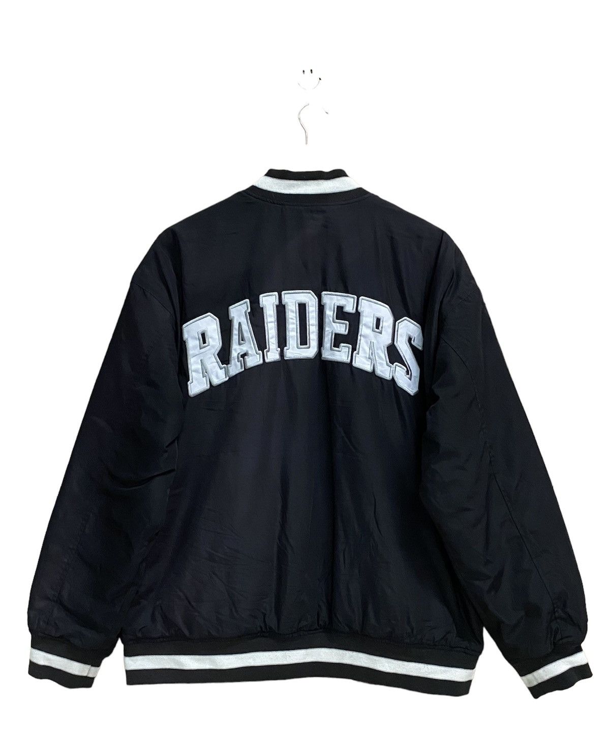 GU × NFL Raiders big logo varsity jacket | Grailed