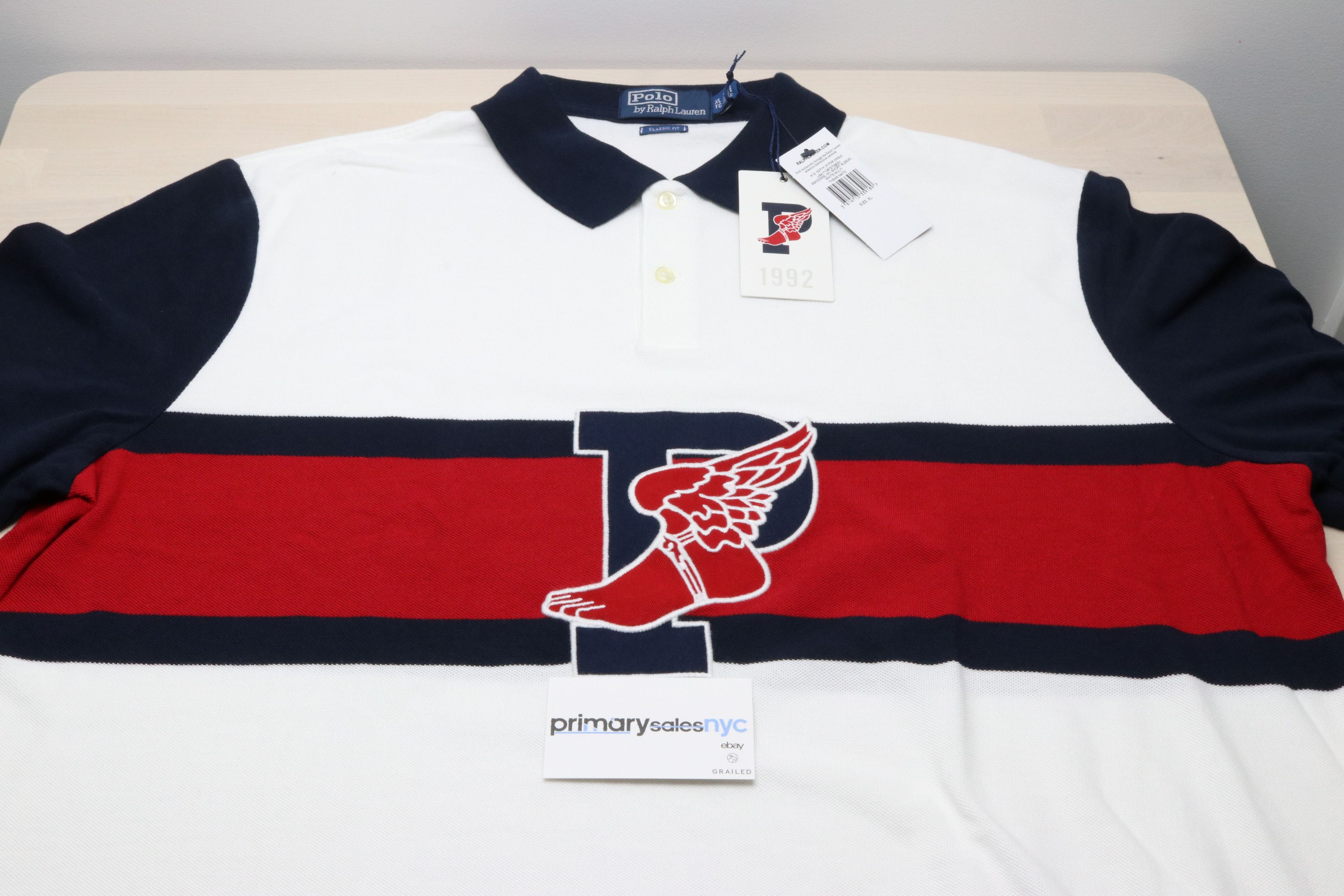 トップス Polo Ralph Lauren P Wing stadium 1992 XL Polo Ralph Lauren 1992 Stadium P Wing | eBay