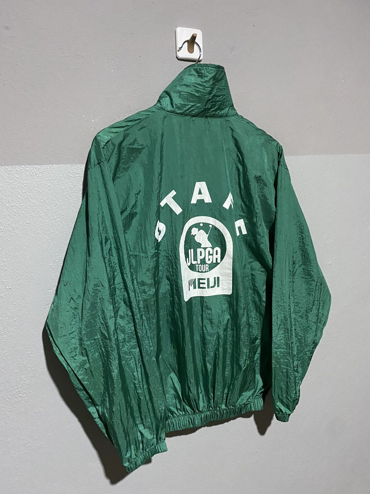 Japanese Brand × Vintage Vintage JLPG Meiji Tour Staff Jacket Green Nylon Windbreaker Size US L / EU 52-54 / 3 - 3 Thumbnail
