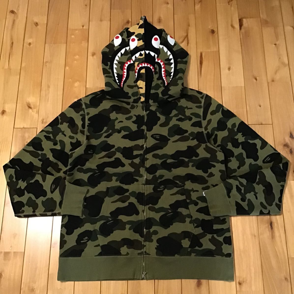🔥2XL🔥 BAPE Wide Double Shark Full Zip Hoodie BAPE camo XXL
