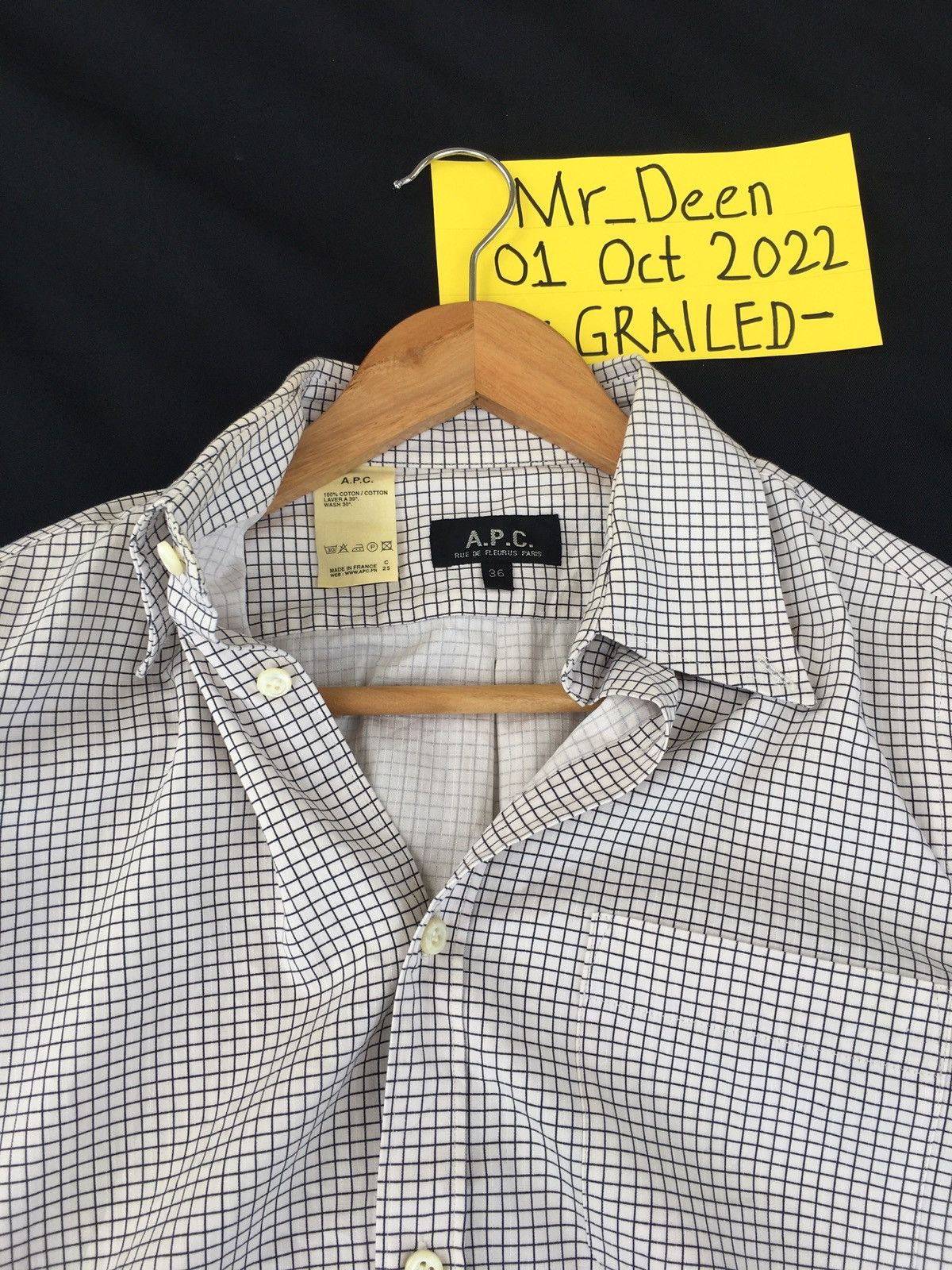 A.P.C. Rare A.P.C Checkered Collar Shirt Size US S / EU 44-46 / 1 - 2 Thumbnail