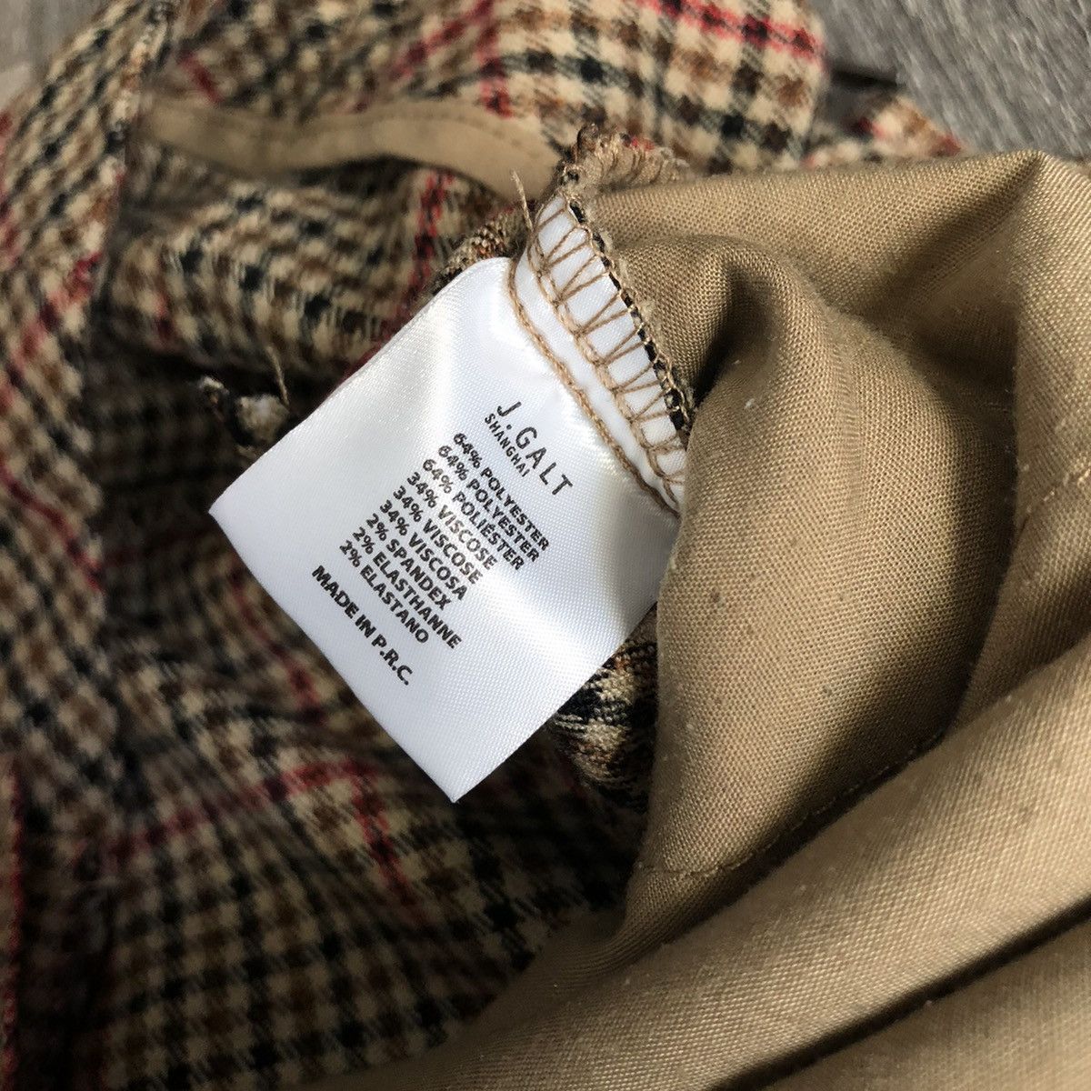Pacsun Vintage Brandy Melville John Galt Plaid Check Ladies Pants Size 26" / US 2 / IT 38 - 4 Thumbnail