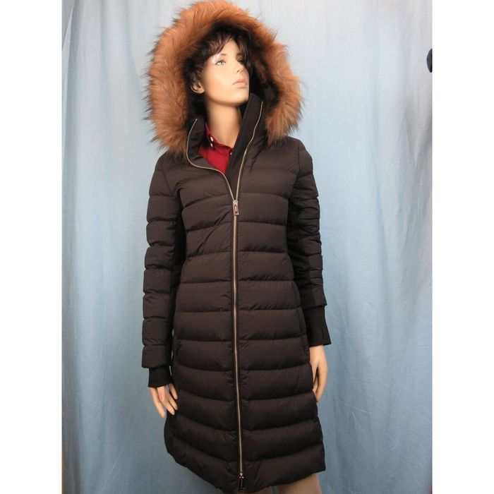 Burberry NEWBRIDGE BLACK FUR HOODED QUILTED DOWN PARKA PUFFER COAT M ...