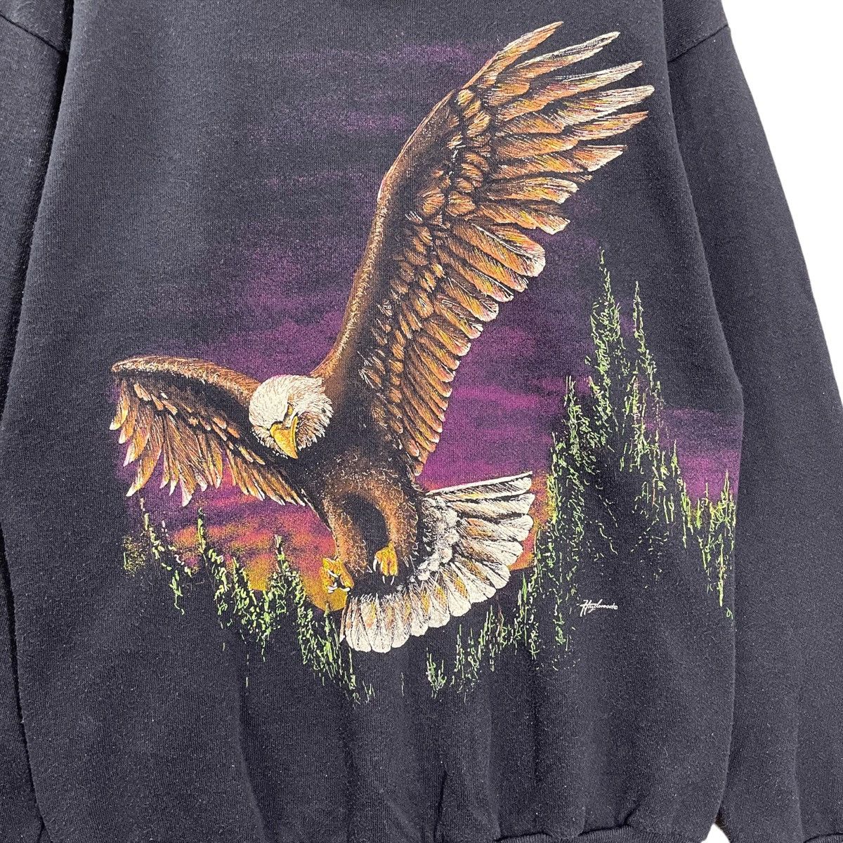 Harley Davidson × Vintage Vintage 90s Hazelwood Eagle Art Crewneck Sweatshirt Size M Size US M / EU 48-50 / 2 - 5 Thumbnail