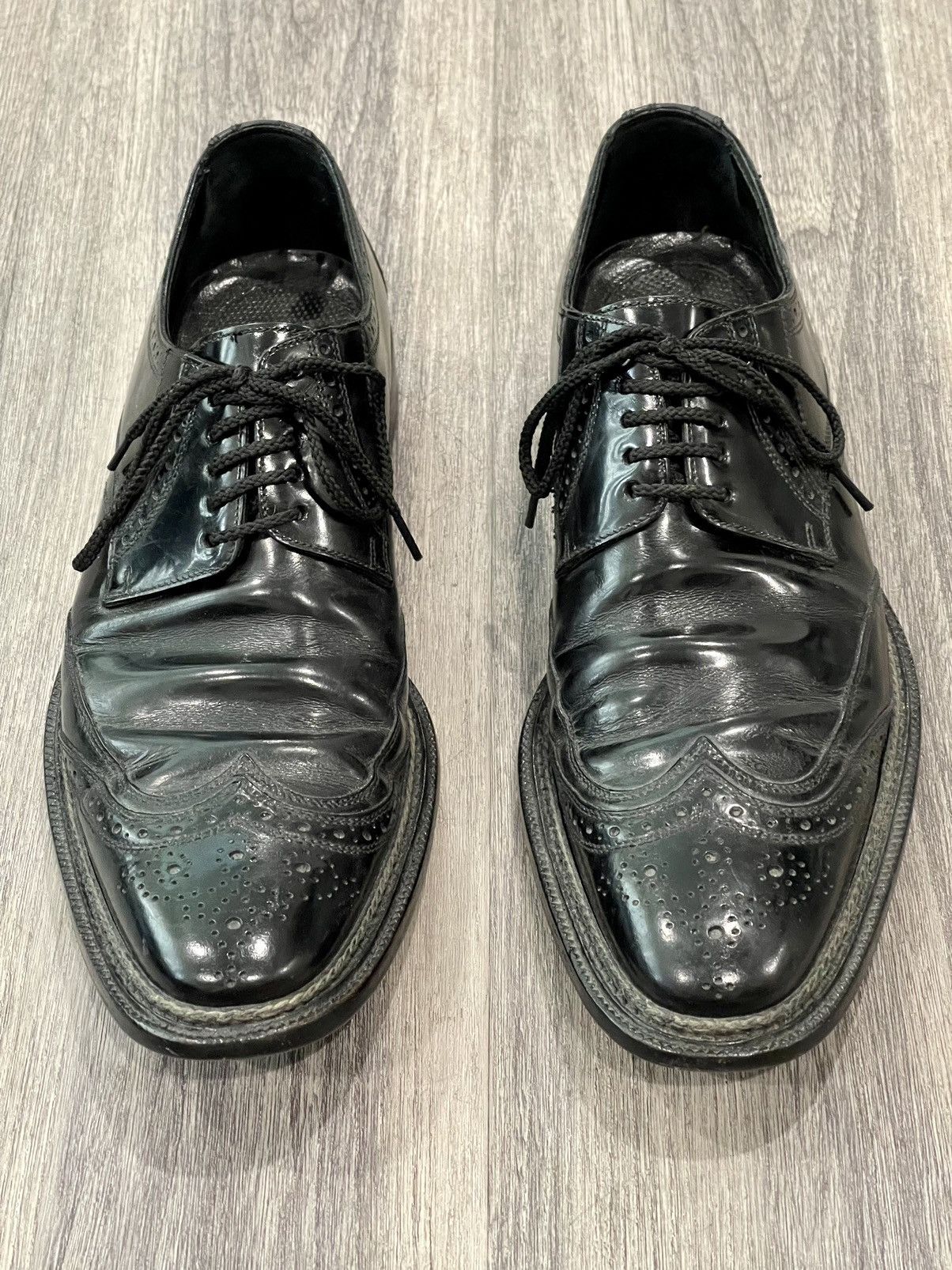 Dolce & Gabbana Dolce & Gabbana D&G Patent Leather Oxford Wingtip Shoes Sz 8 Size US 8 / EU 41 - 2 Thumbnail