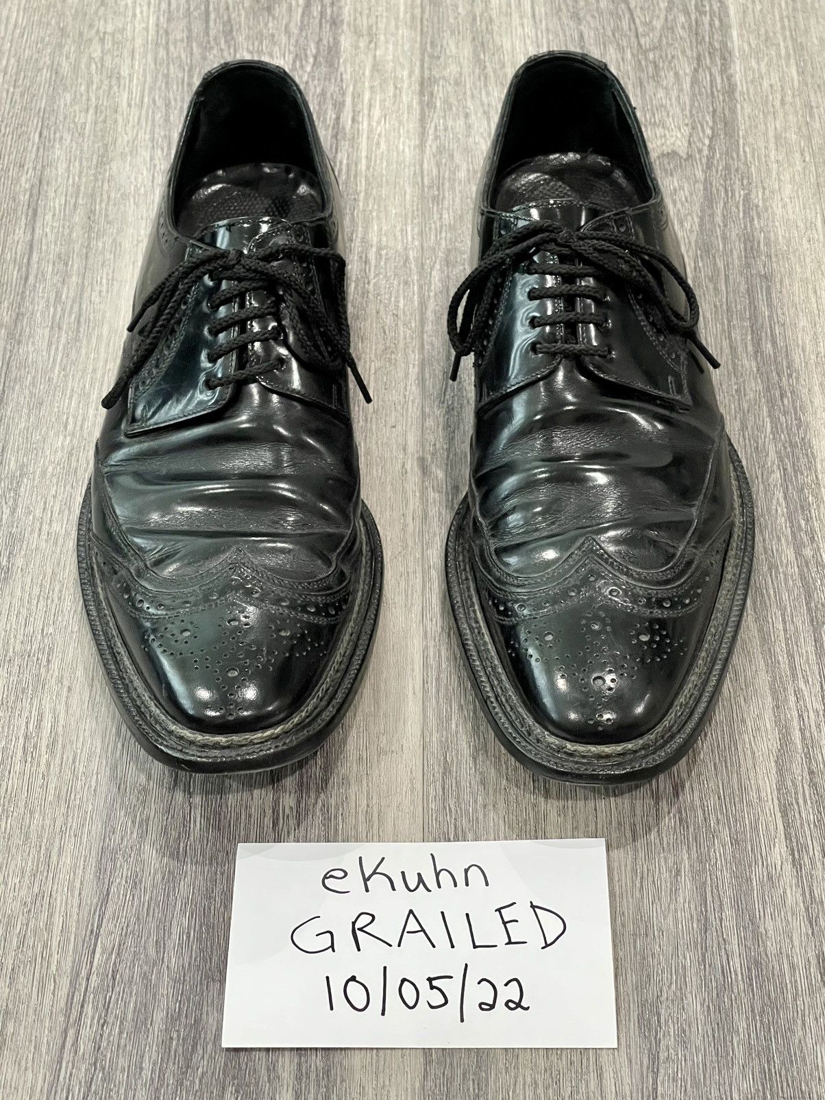 Dolce & Gabbana Dolce & Gabbana D&G Patent Leather Oxford Wingtip Shoes Sz 8 Size US 8 / EU 41 - 8 Thumbnail