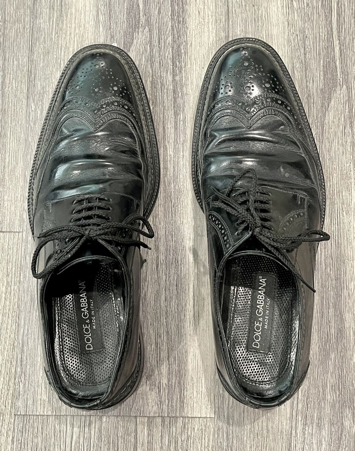 Dolce & Gabbana Dolce & Gabbana D&G Patent Leather Oxford Wingtip Shoes Sz 8 Size US 8 / EU 41 - 4 Thumbnail