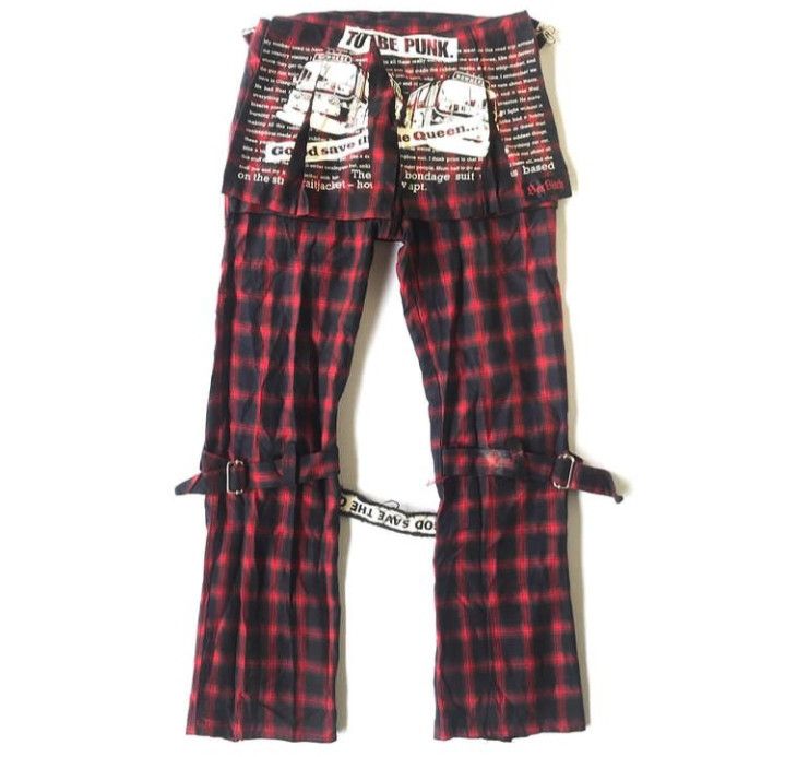 "Sex Bitch" Bondage Tartan pants