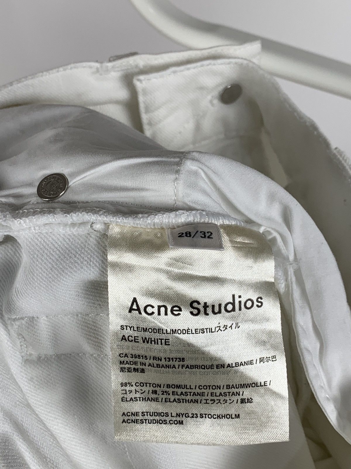 Acne Studios Acne Studios Ace White Slim Denim Jeans Pants Size US 28 / EU 44 - 17 Thumbnail