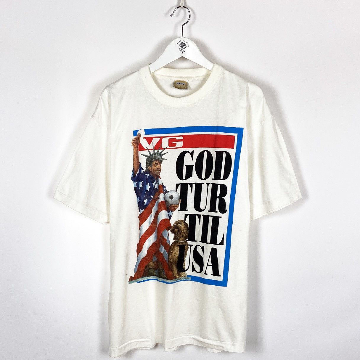 USA Olympics Vintage 90s God Turtil USA Freedom Statue caricature tee Size US XXL / EU 58 / 5 - 1 Thumbnail