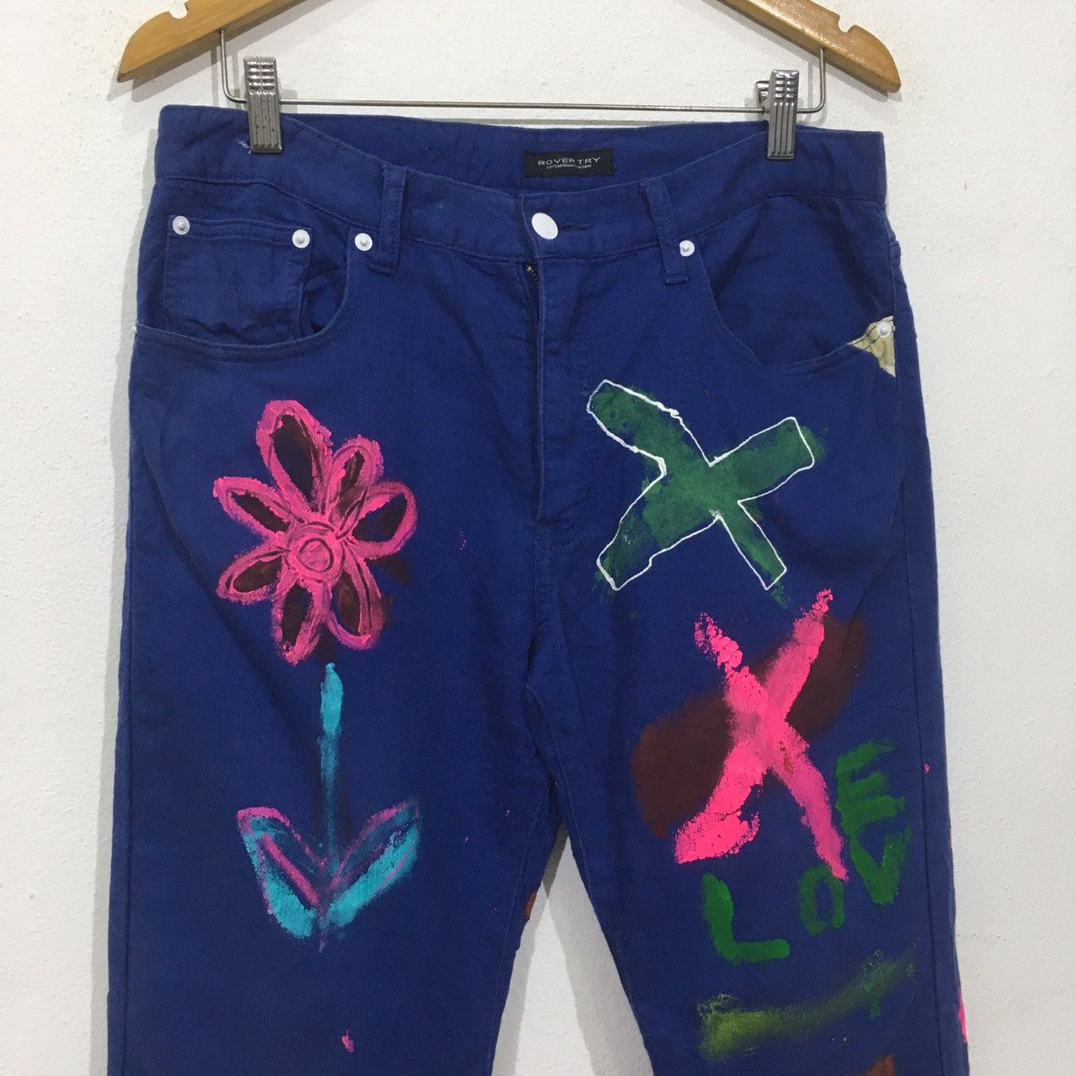Japanese Brand Japanese Rovertry Painted Custom Pants Size US 34 / EU 50 - 2 Thumbnail