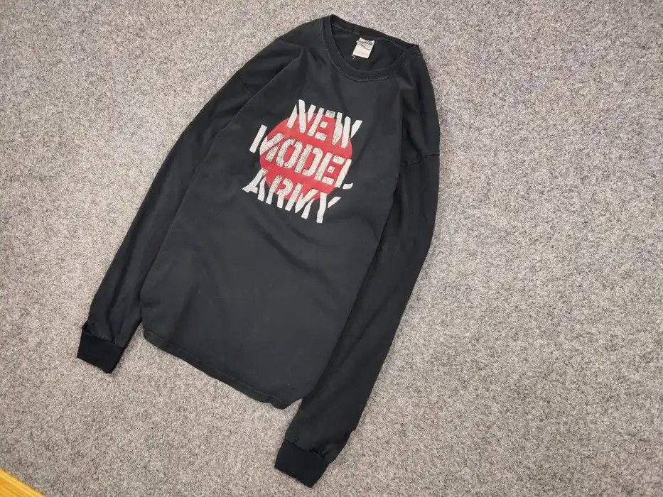 Band Tees Vintage 90's New Model Army Distressed Long Sleeve Shirts Size US XL / EU 56 / 4 - 2 Thumbnail