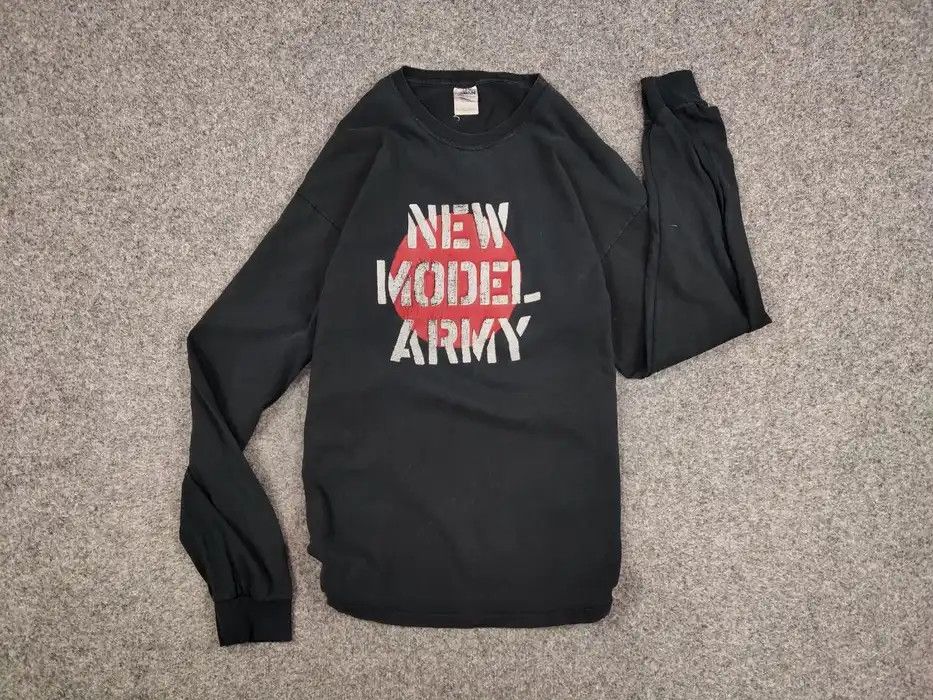 Band Tees Vintage 90's New Model Army Distressed Long Sleeve Shirts Size US XL / EU 56 / 4 - 5 Thumbnail