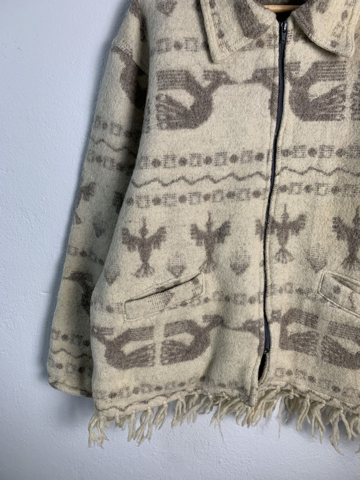 Japanese Brand Movenpick Art Design Aztech Knit Jacket Size US L / EU 52-54 / 3 - 3 Thumbnail