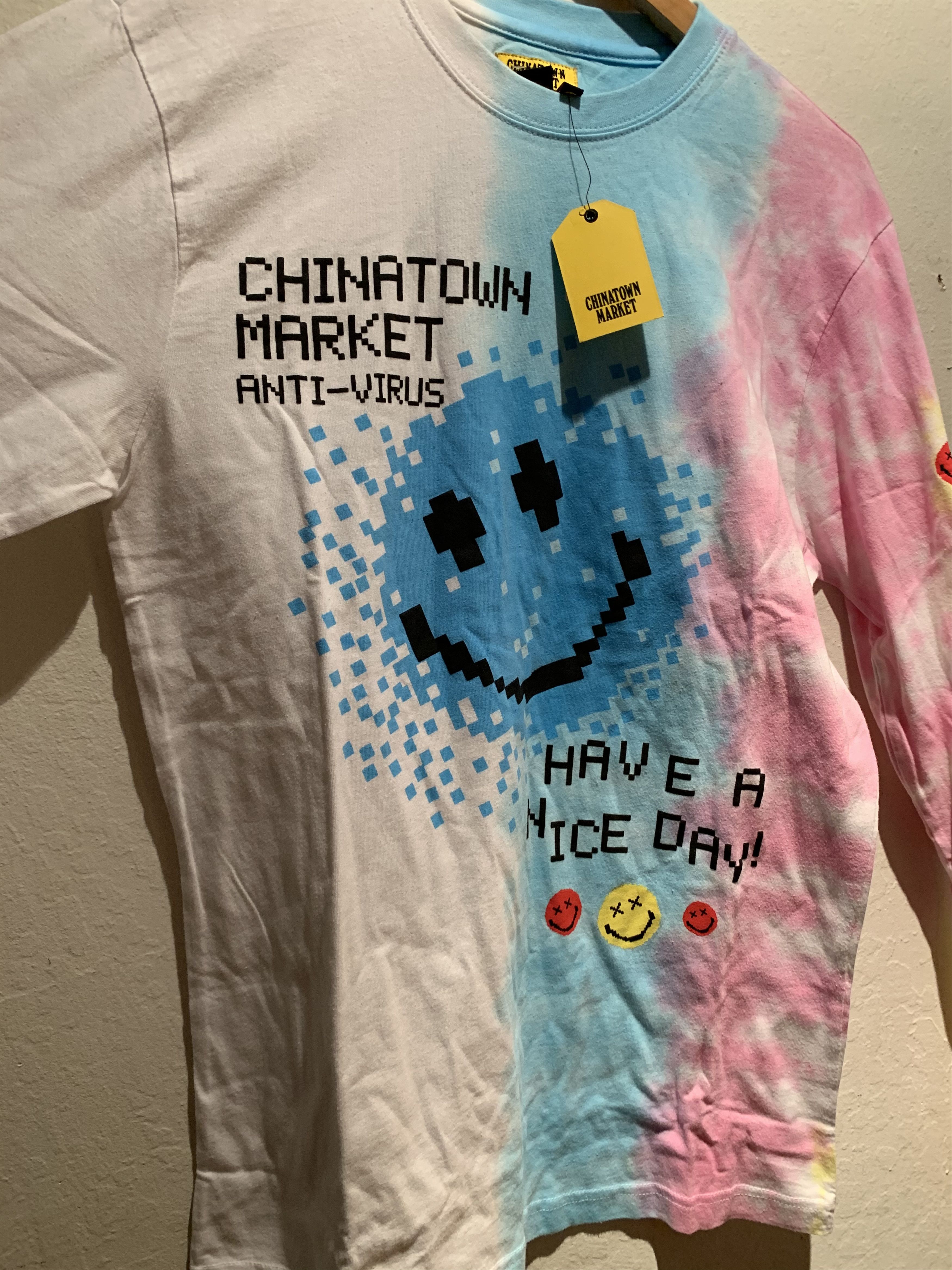 Designer × Market *RARE* Chinatown Market Smiley Anti Virus Long Sleeve Shirt Size US M / EU 48-50 / 2 - 2 Thumbnail