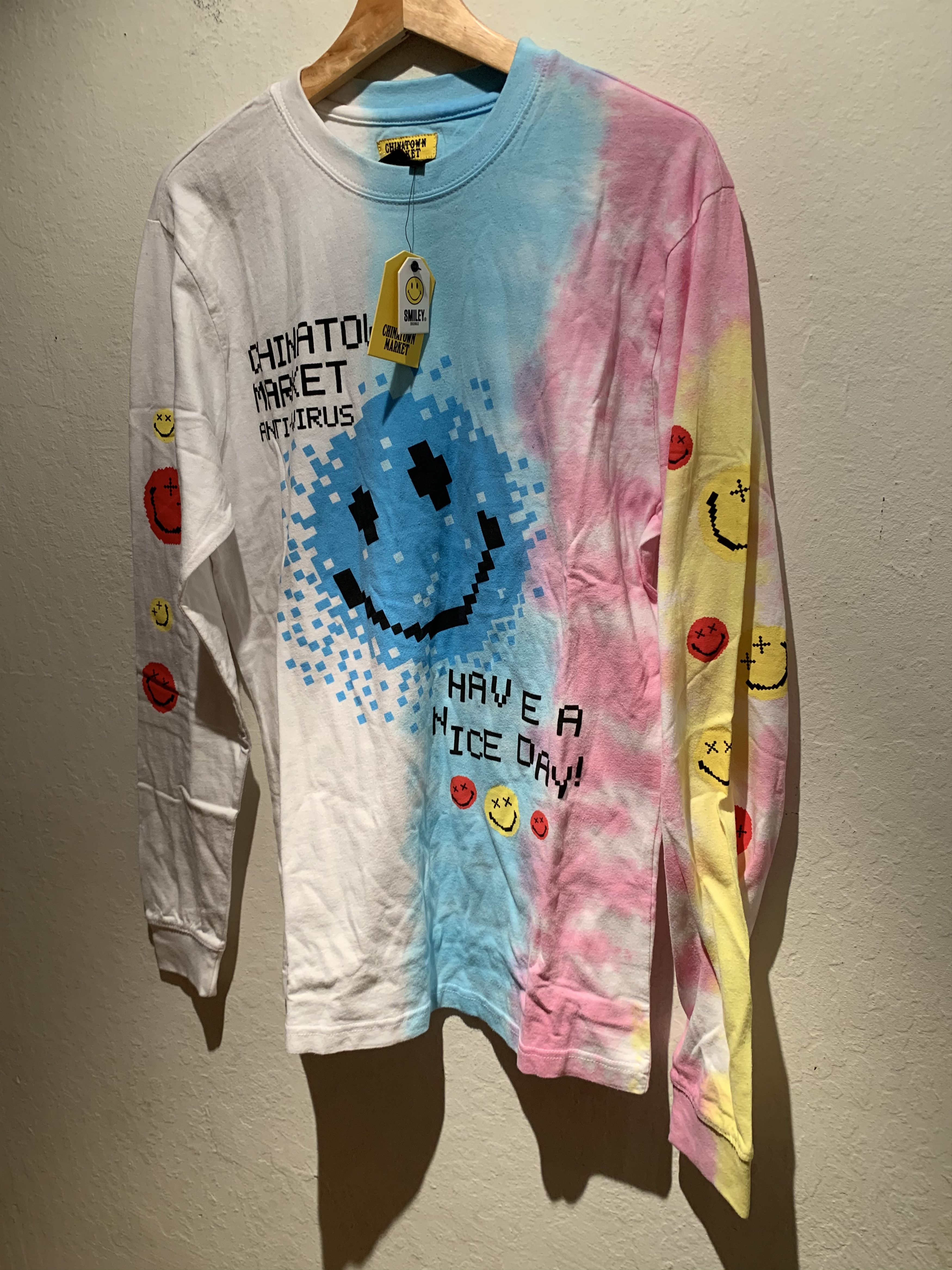 Designer × Market *RARE* Chinatown Market Smiley Anti Virus Long Sleeve Shirt Size US M / EU 48-50 / 2 - 1 Thumbnail