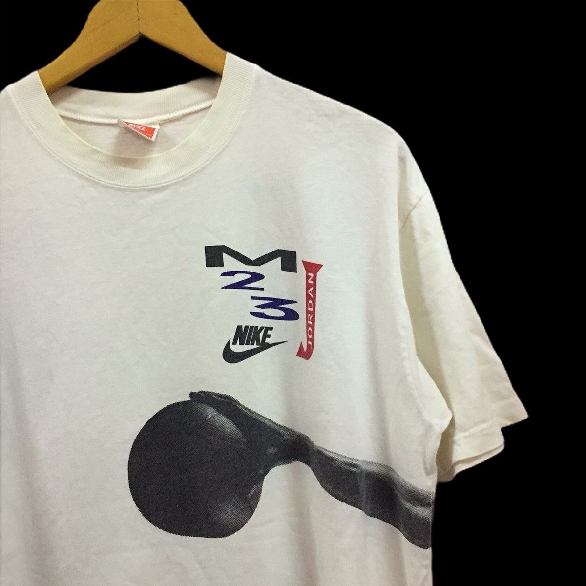 Nike RARE !! Vintage 90s NIKE JORDAN Big Logo Short Sleeve Size US L / EU 52-54 / 3 - 4 Thumbnail