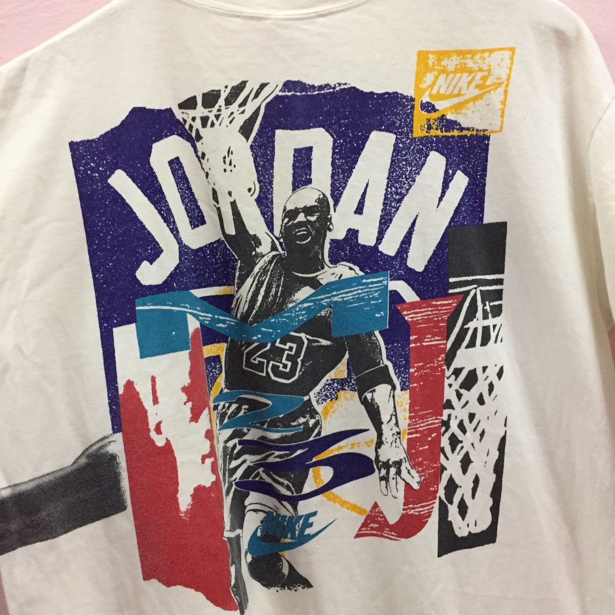 Nike RARE !! Vintage 90s NIKE JORDAN Big Logo Short Sleeve Size US L / EU 52-54 / 3 - 2 Thumbnail