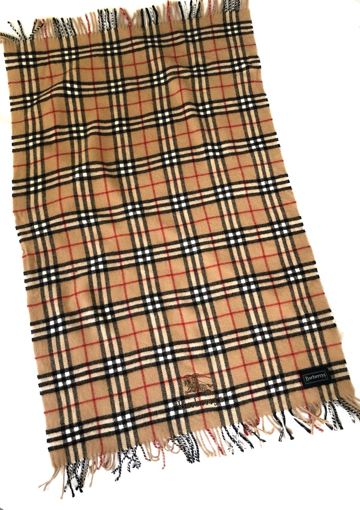 Burberry VTG Burberrys Classic Nova Check Pure New Wool Wide Scarf Size ONE SIZE - 4 Thumbnail