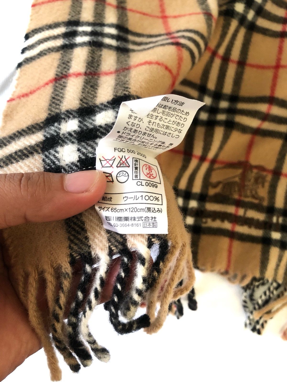 Burberry VTG Burberrys Classic Nova Check Pure New Wool Wide Scarf Size ONE SIZE - 6 Thumbnail