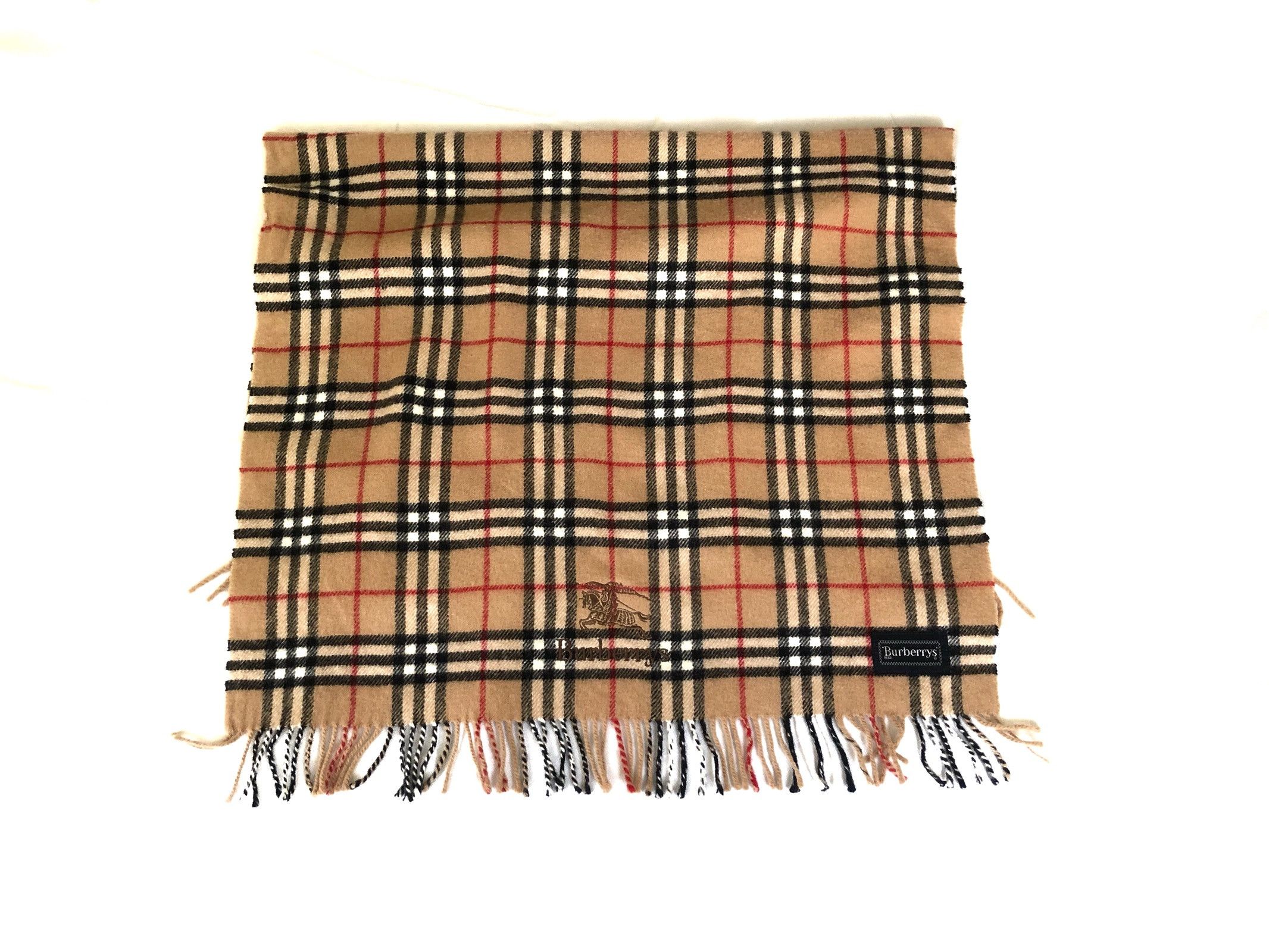 Burberry VTG Burberrys Classic Nova Check Pure New Wool Wide Scarf Size ONE SIZE - 3 Thumbnail