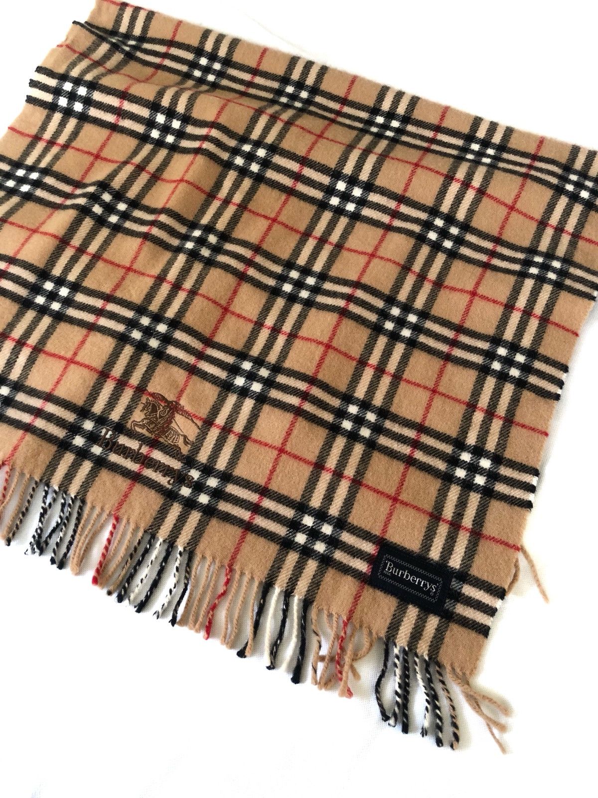 Burberry VTG Burberrys Classic Nova Check Pure New Wool Wide Scarf Size ONE SIZE - 2 Thumbnail