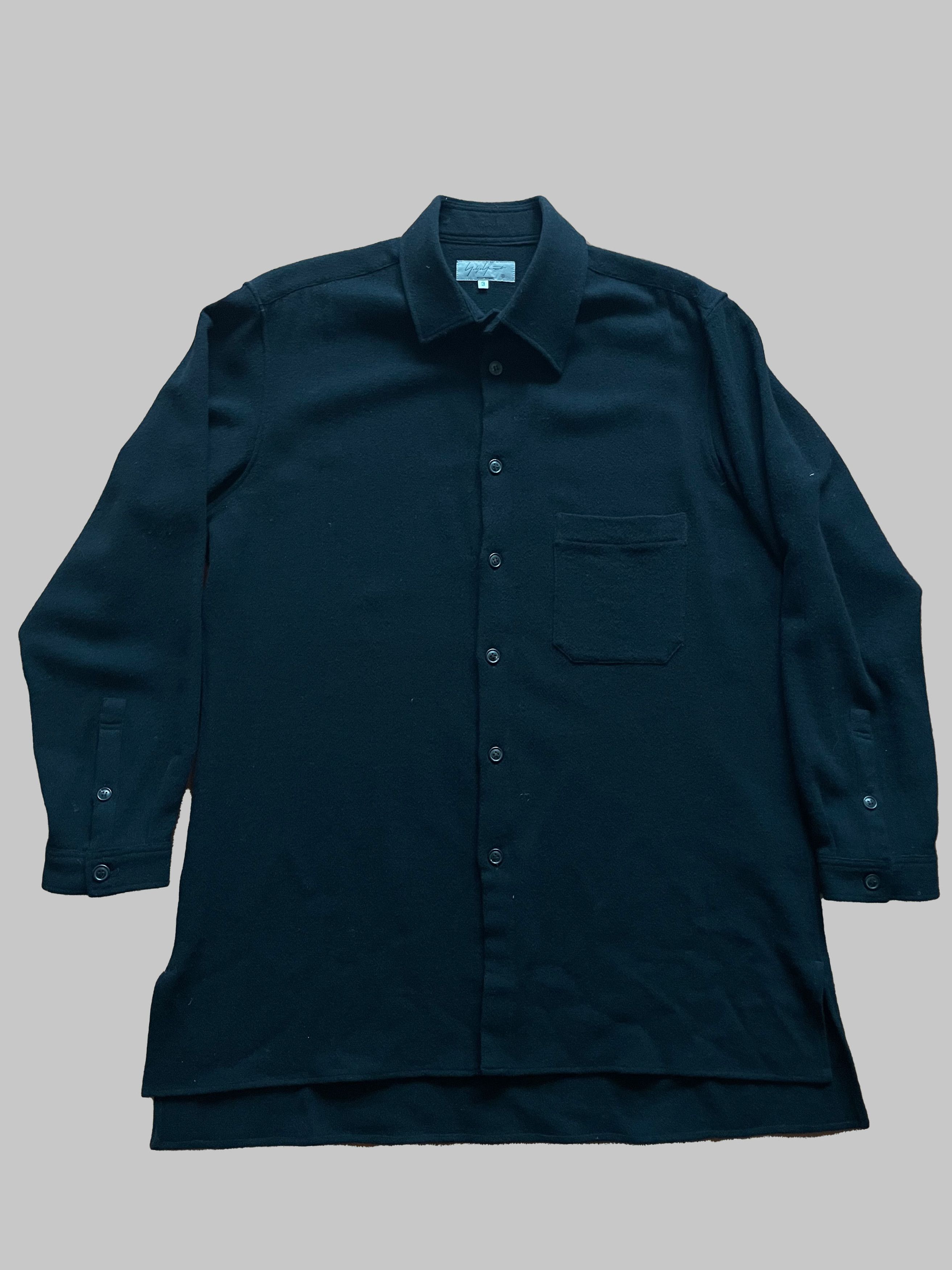 Yohji Yamamoto Asymmetrical Collar Wool Button-Up Size US L / EU 52-54 / 3 - 1 Thumbnail