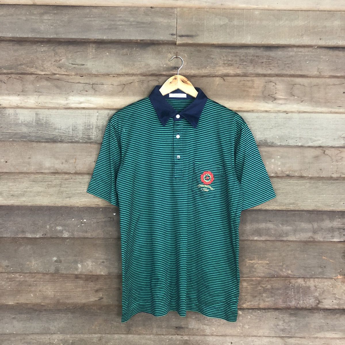 image of Dunlop Phoenix Tournament International Stripe Tshirt in Green, Men's (Size Medium)