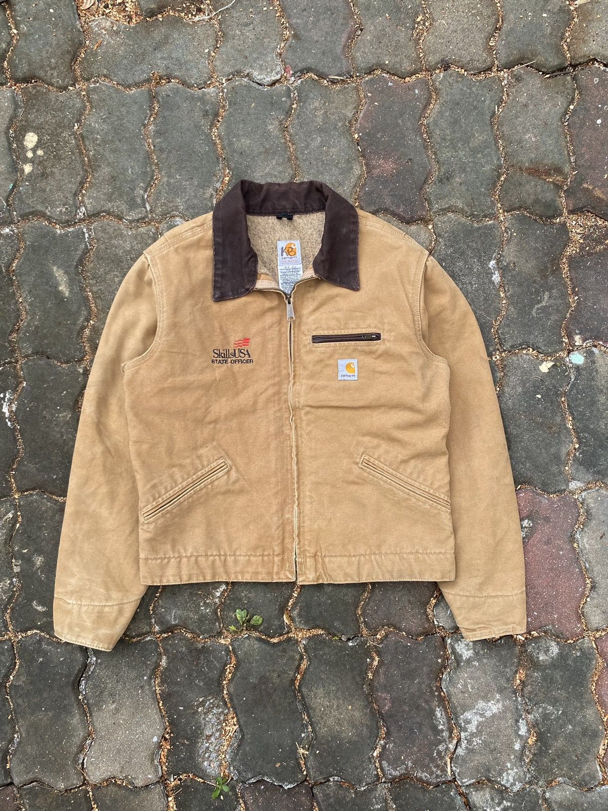 Carhartt Detroit Jacket Grey J97 GVL Blanket Lined Black