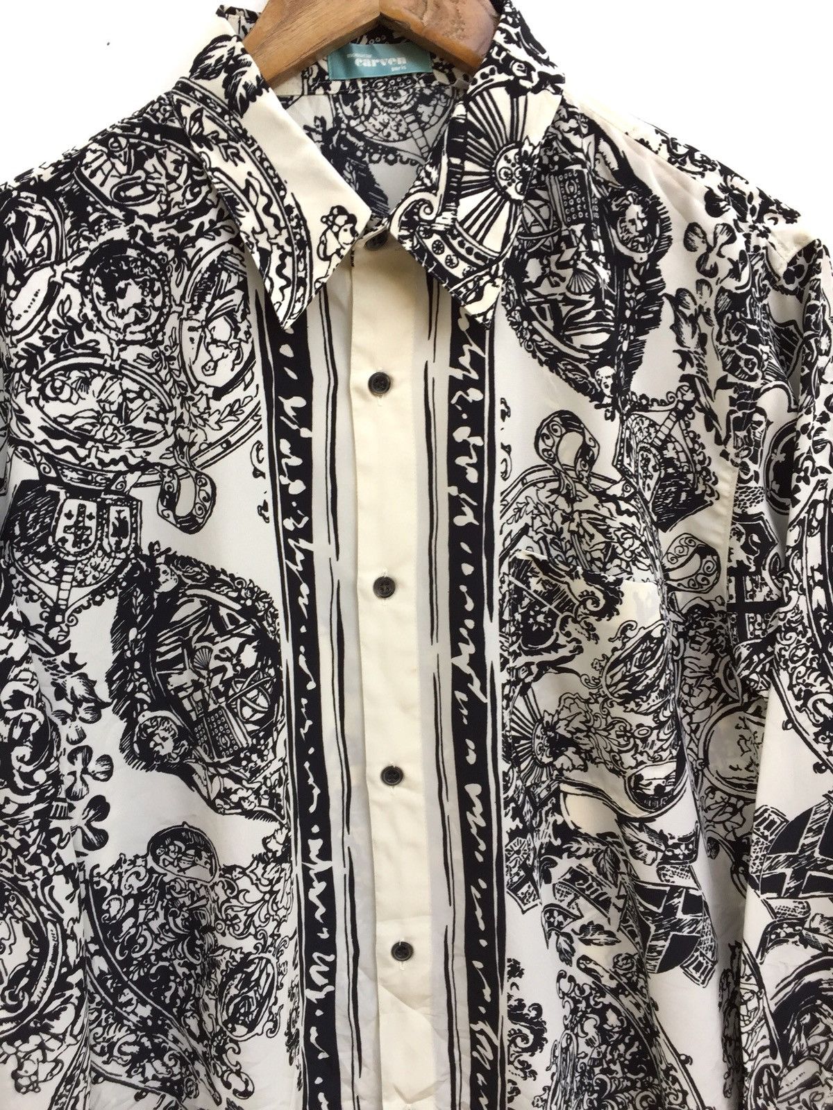 Carven × Vintage Carven Full Print Button Shirts Size US L / EU 52-54 / 3 - 3 Thumbnail
