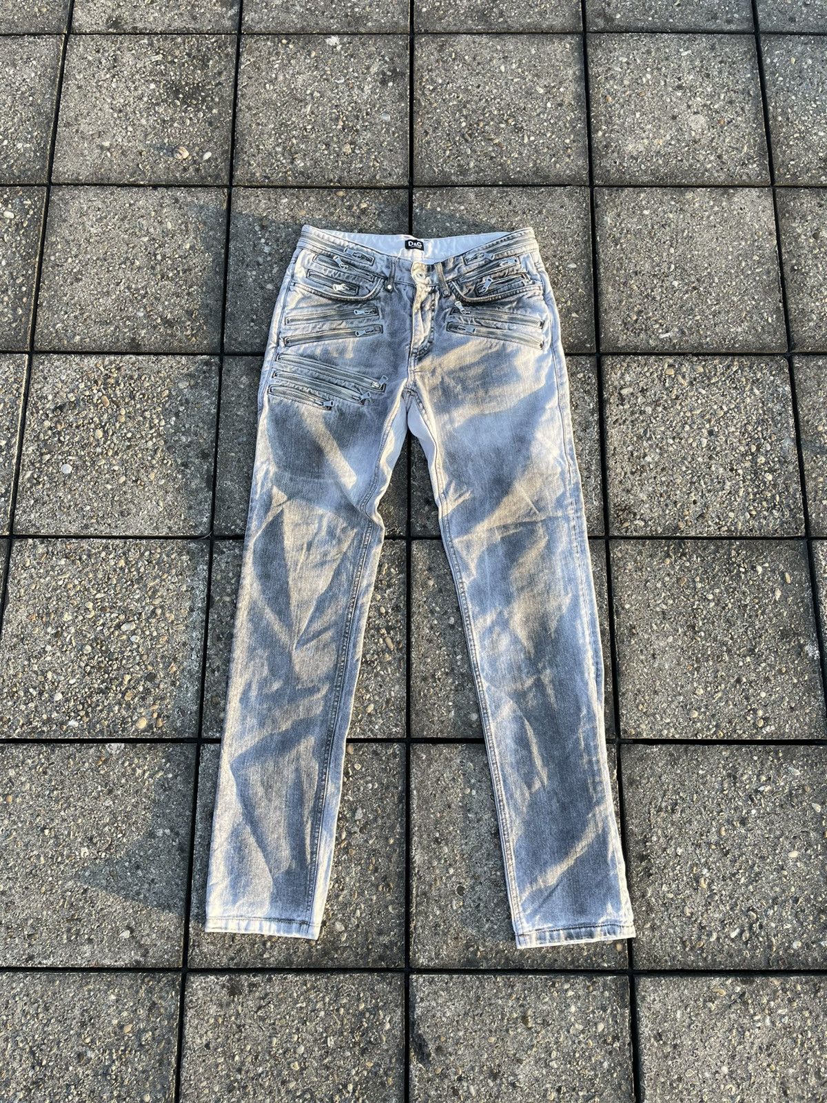 パンツ 90's DOLCE&GABBANA Checked Pants archive Vintage 90s Dolce & Gabbana Archive Biker Zipper Pants — W30