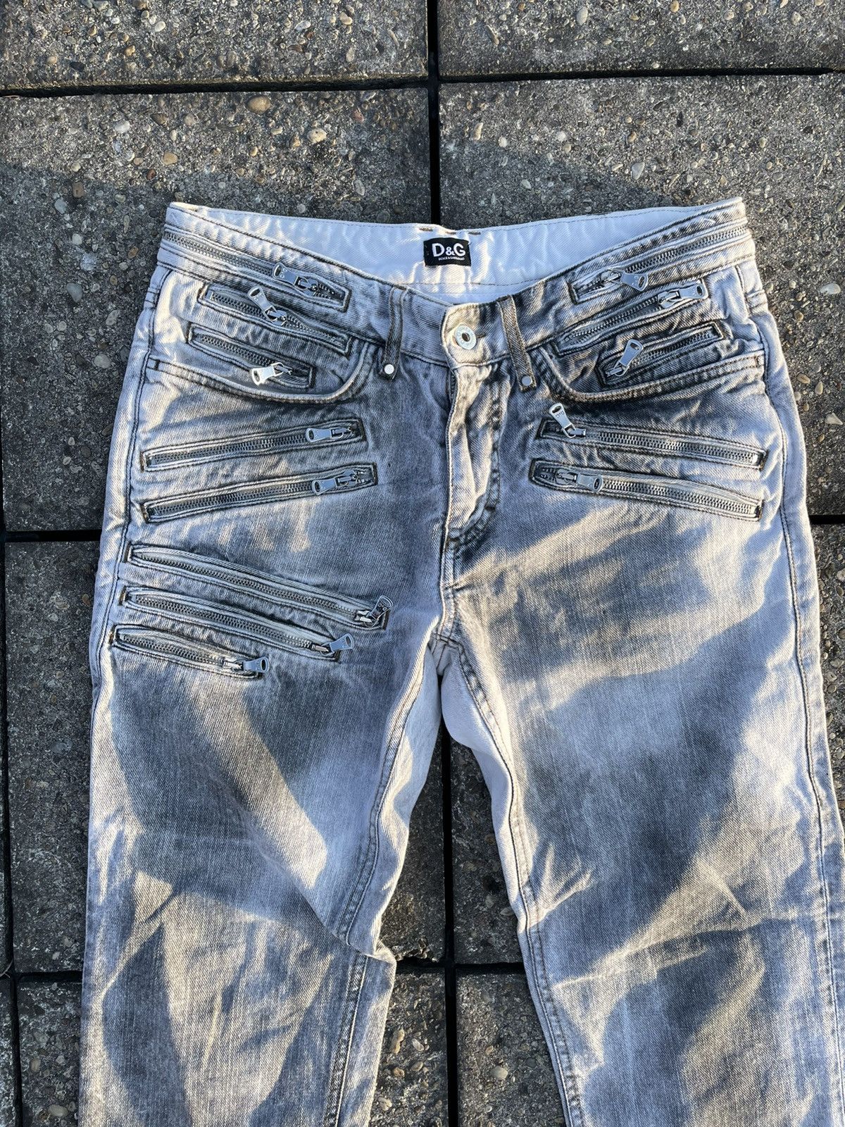 Vintage 90s Dolce & Gabbana Archive Biker Zipper Pants — W30