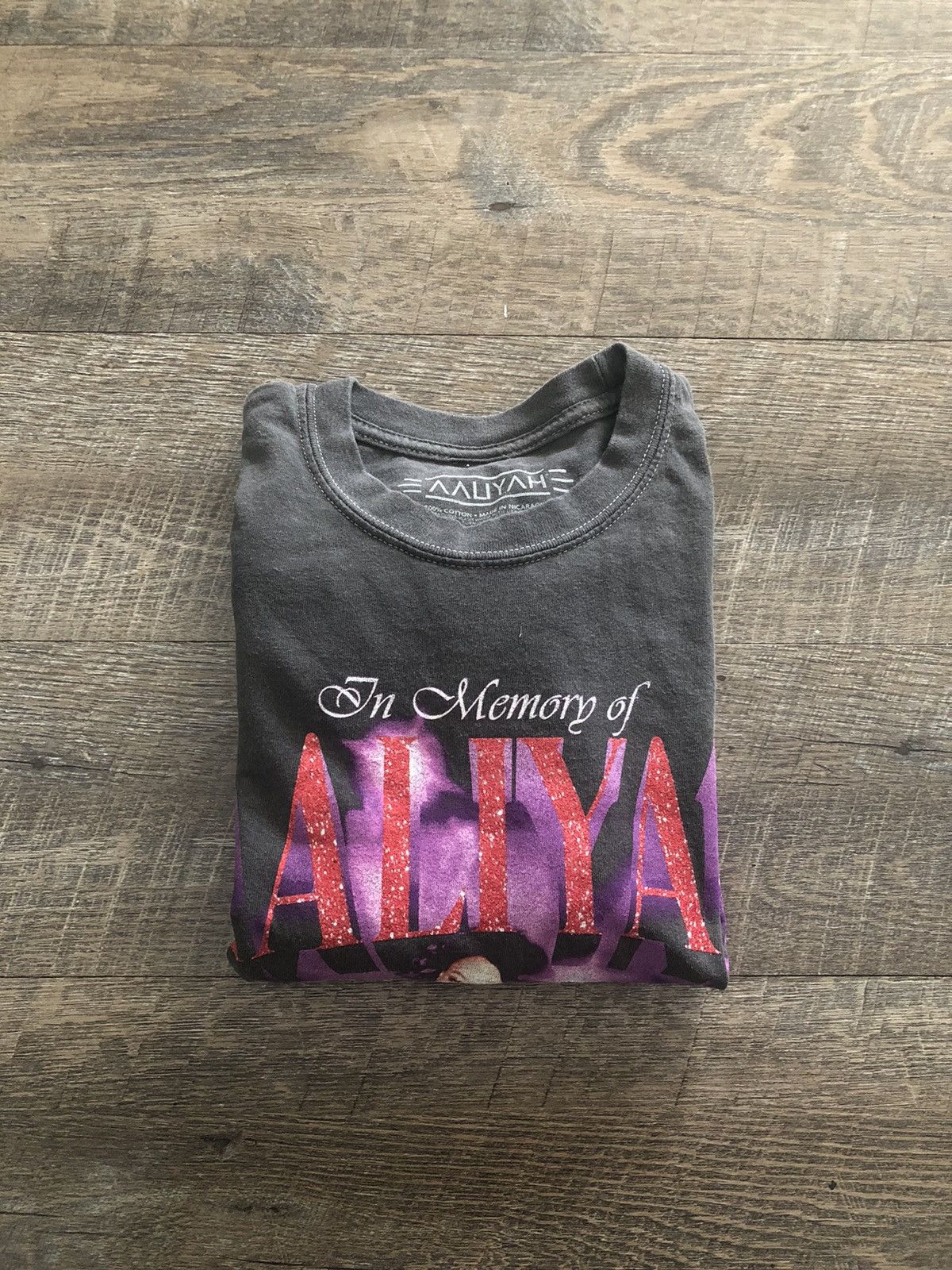 Band Tees × Rap Tees × Vintage In Memory of Aaliyah Garment Dyed Tee Size Small Size US S / EU 44-46 / 1 - 7 Thumbnail