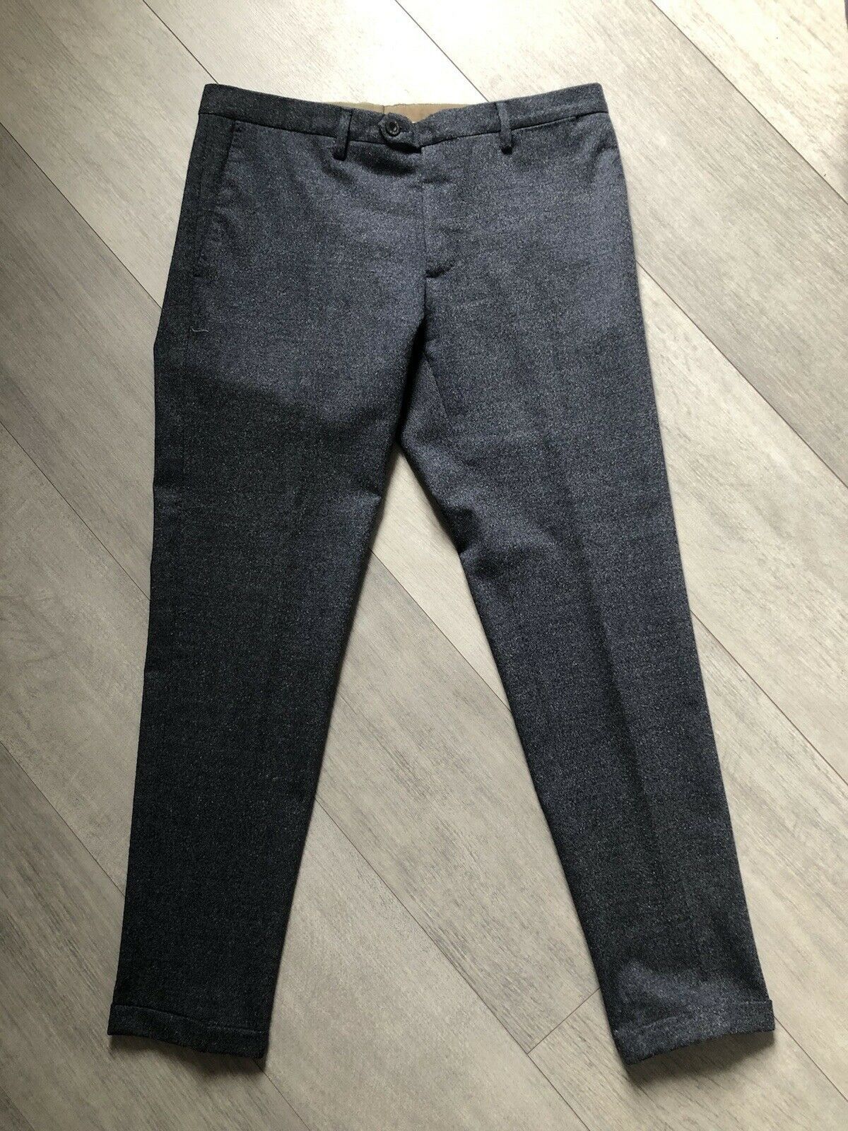 image of Santoni Wool Trouser - Grey, Men's (Size 32)