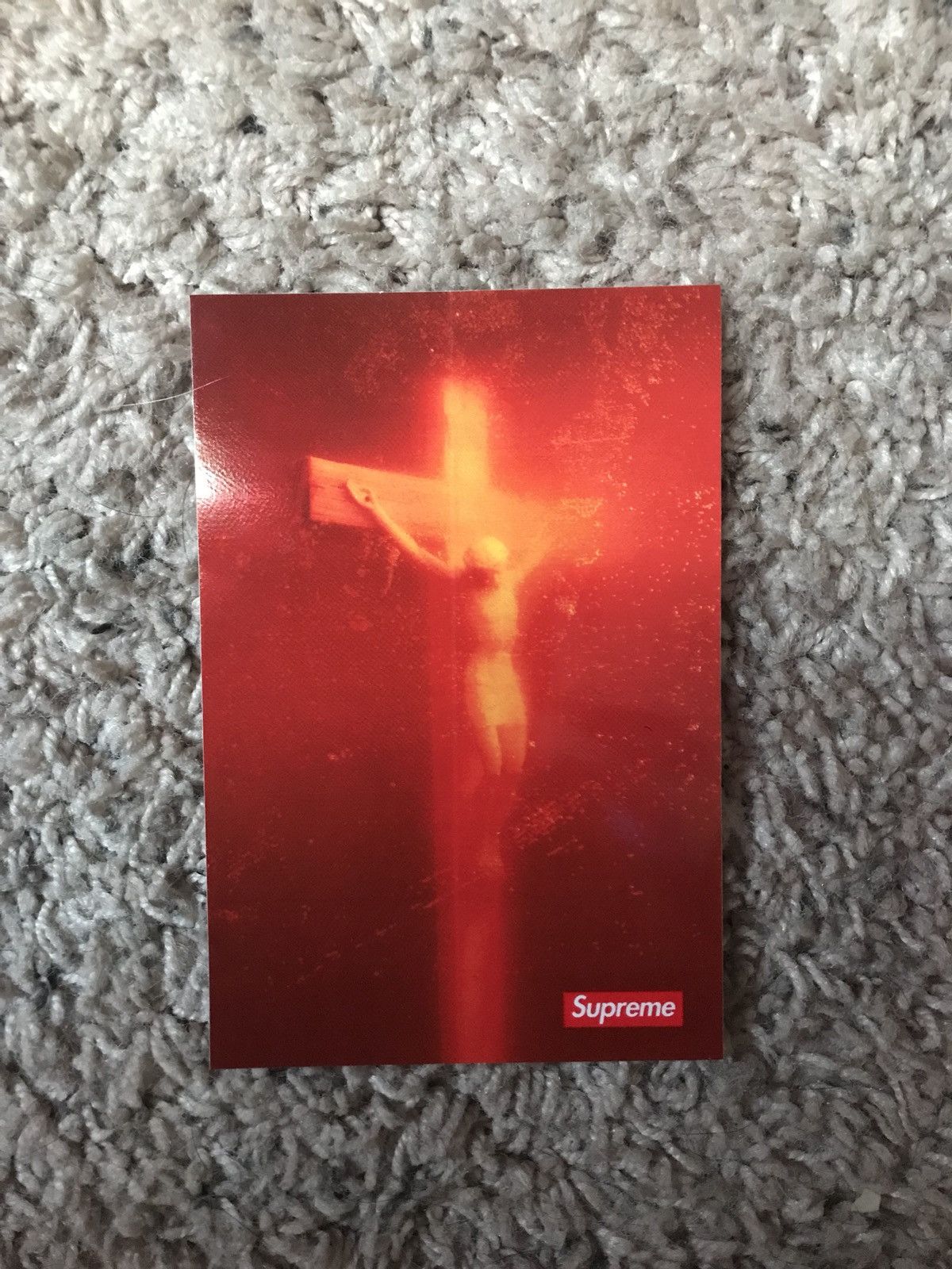 Supreme Piss Christ Sticker Grailed