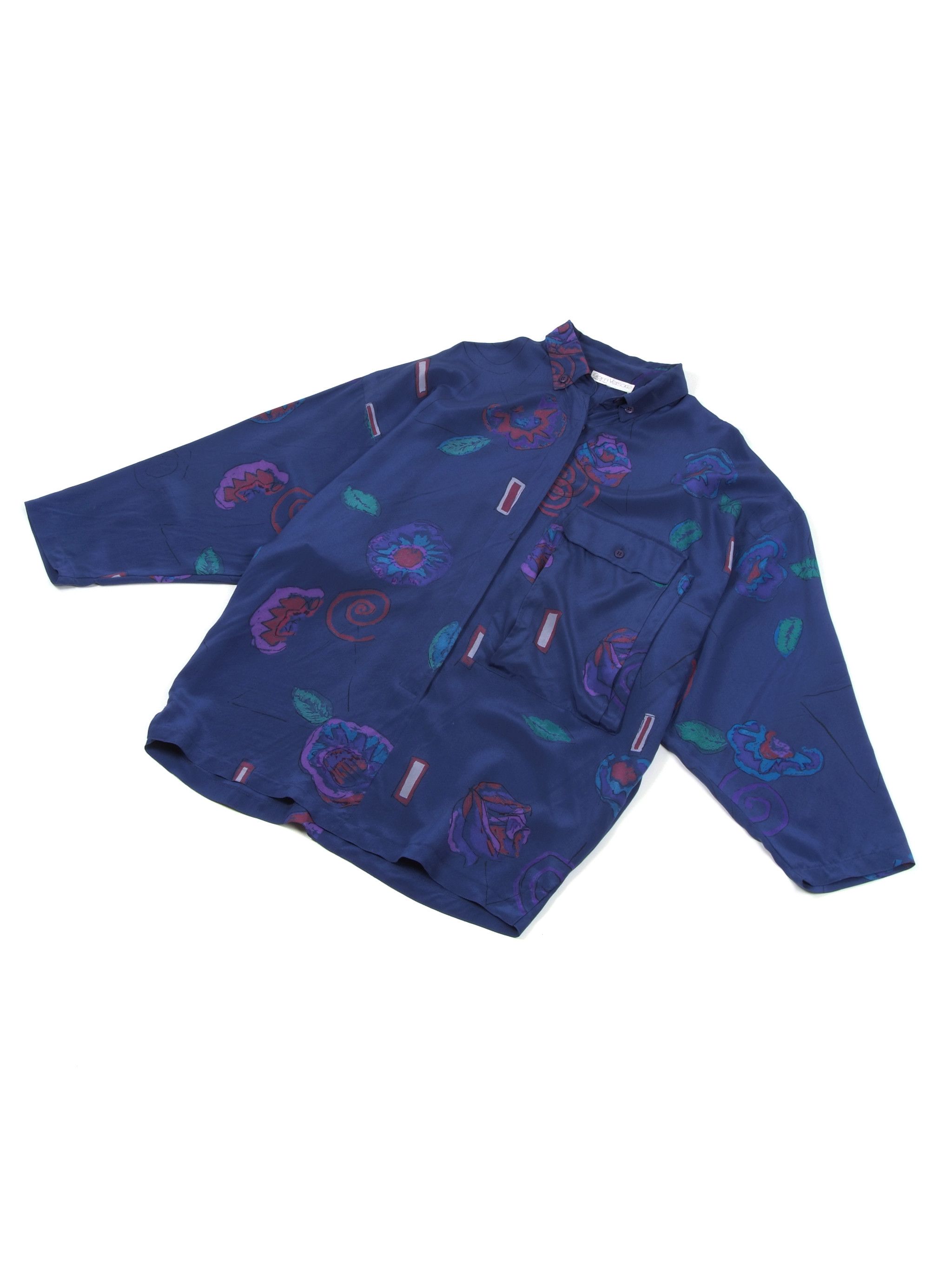 Versace × Vintage Gianni Versace Vintage Abstract Pattern Silk Blouse Shirt Size L / US 10 / IT 46 - 2 Thumbnail