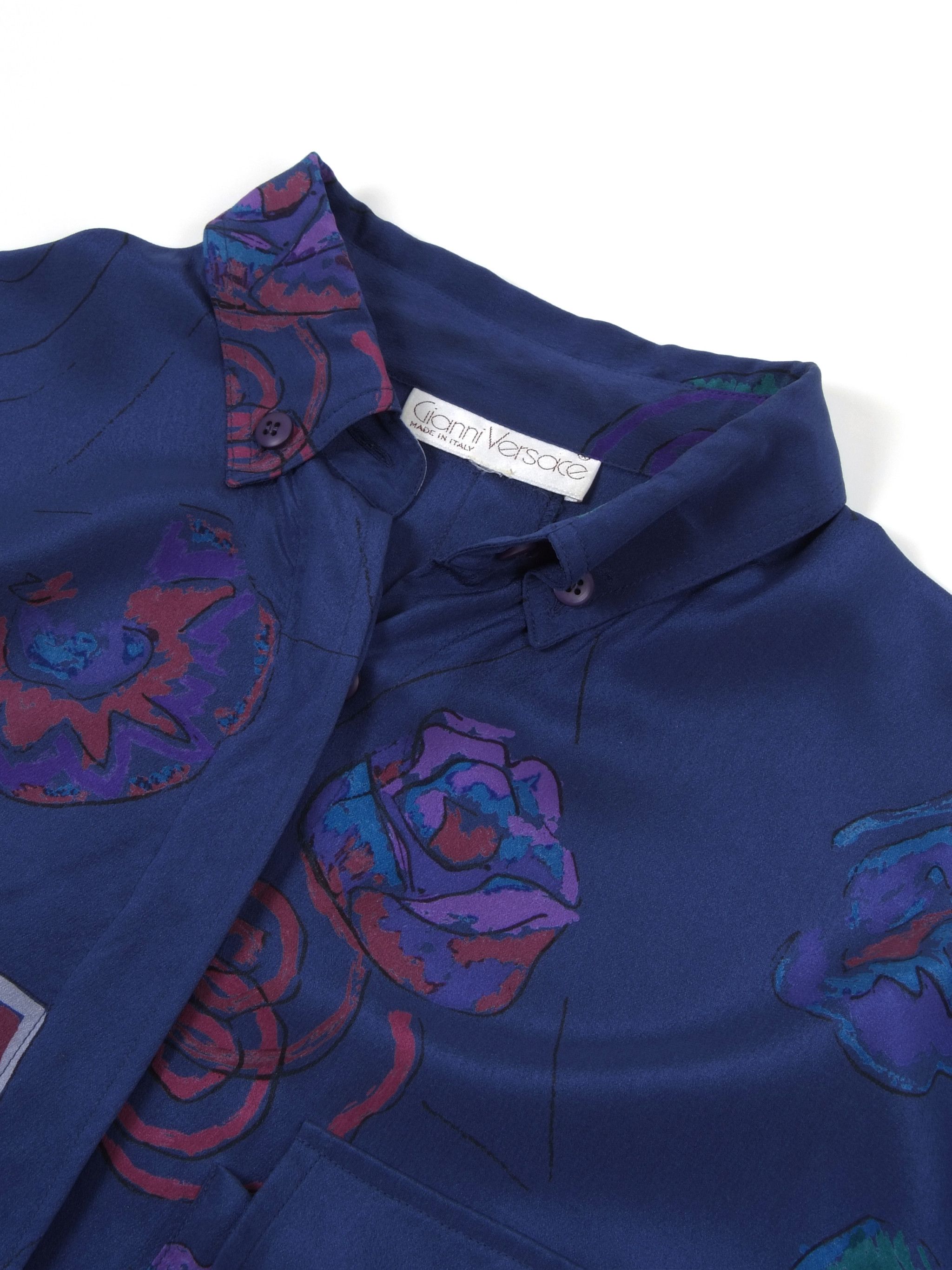 Versace × Vintage Gianni Versace Vintage Abstract Pattern Silk Blouse Shirt Size L / US 10 / IT 46 - 6 Thumbnail