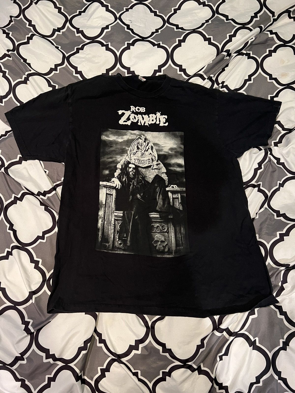 Oversized ROB ZOMBIE band T-shirt, men's size XXL cotton black type Vintage Second Hand main image 0